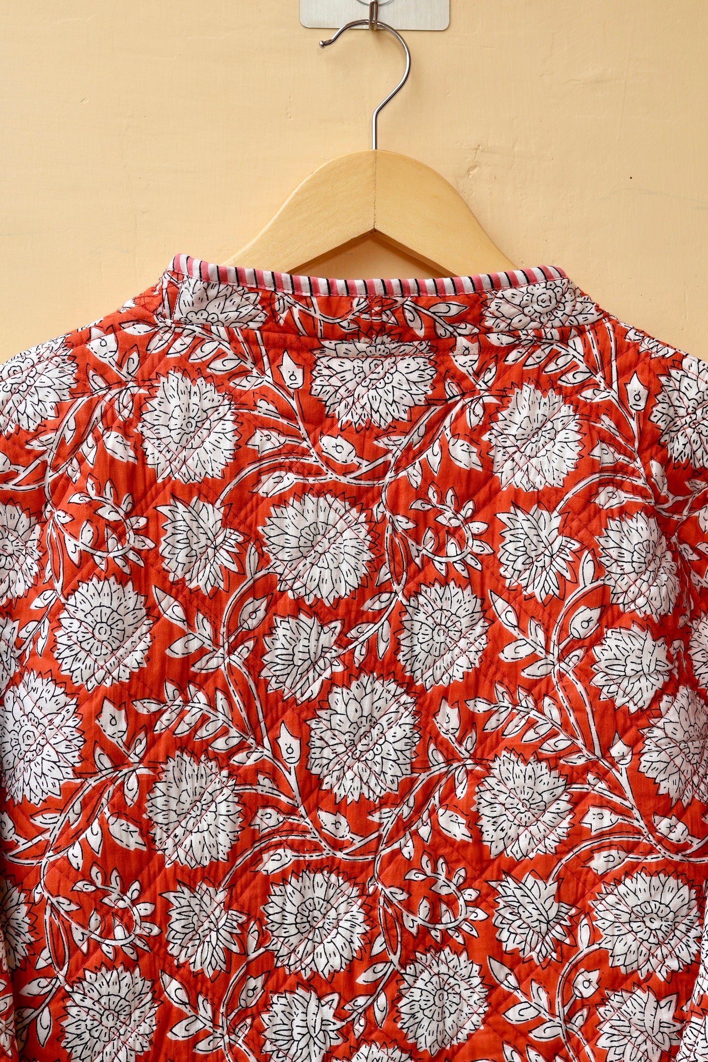 Indian Handmade Cotton Kantha Patchwork Quilted Jacket/Coat Block print Women's Reversible Clothing Kimono Vintage Spring Gift for Her