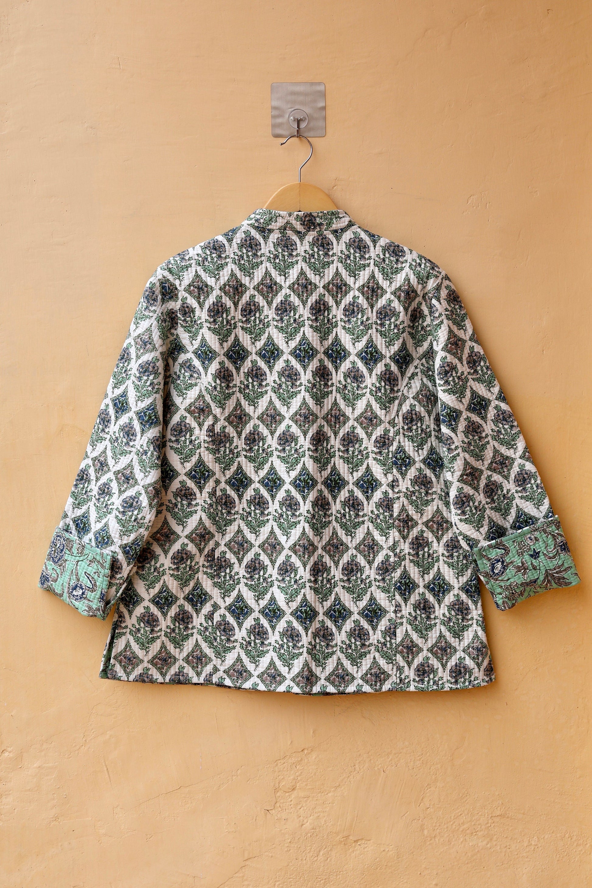 Cotton Handmade Kantha Jacket, Womens Clothing Quilted Reversible Coat, Kimono Indian Hand Printed Vintage Boho Vest Valentines Gift for Her