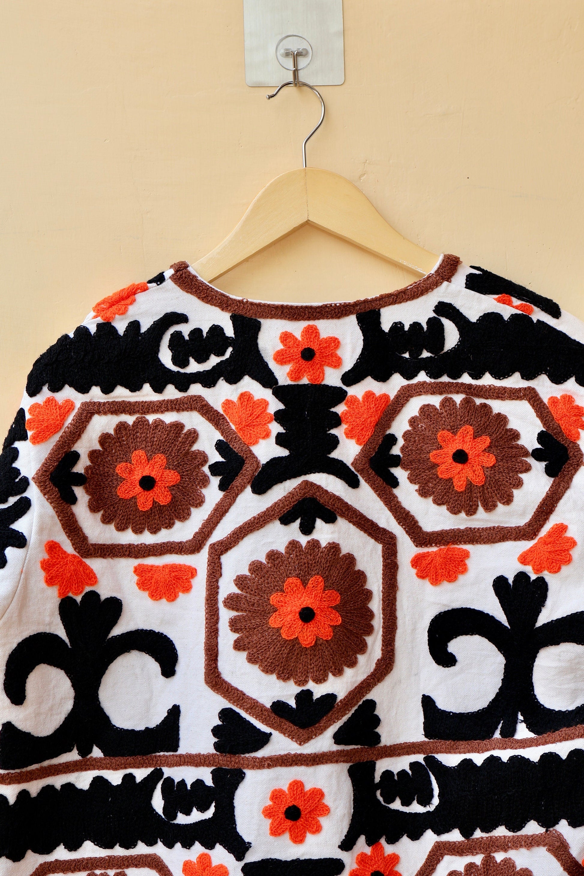 Indian Handmade Suzani Embroidery Jacket, Unique Style Artisan Made Jacket, Floral Women's Coat, New Style Jacket, Boho Suzani, Gift for Her