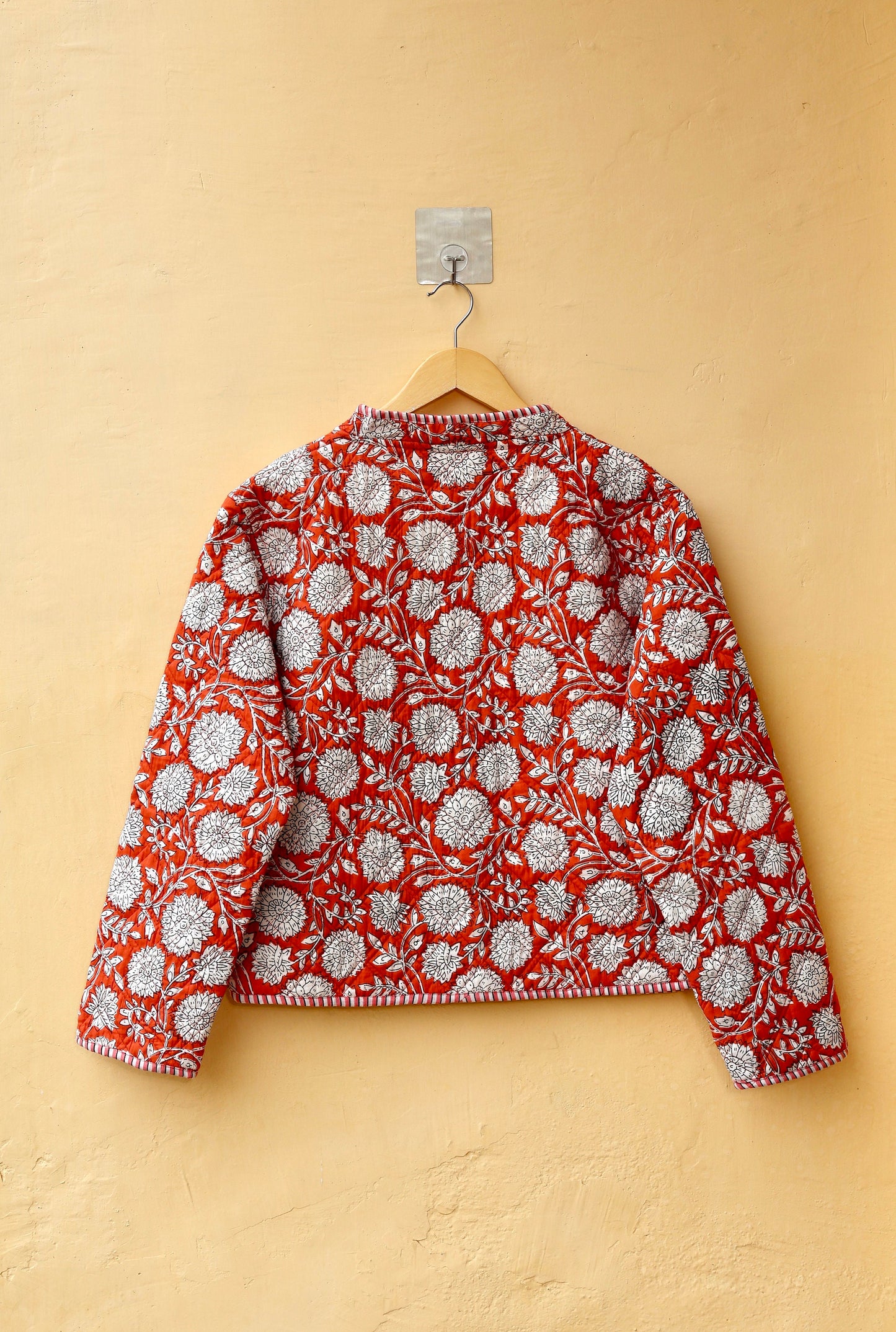 Indian Handmade Cotton Kantha Patchwork Quilted Jacket/Coat Block print Women's Reversible Clothing Kimono Vintage Spring Gift for Her