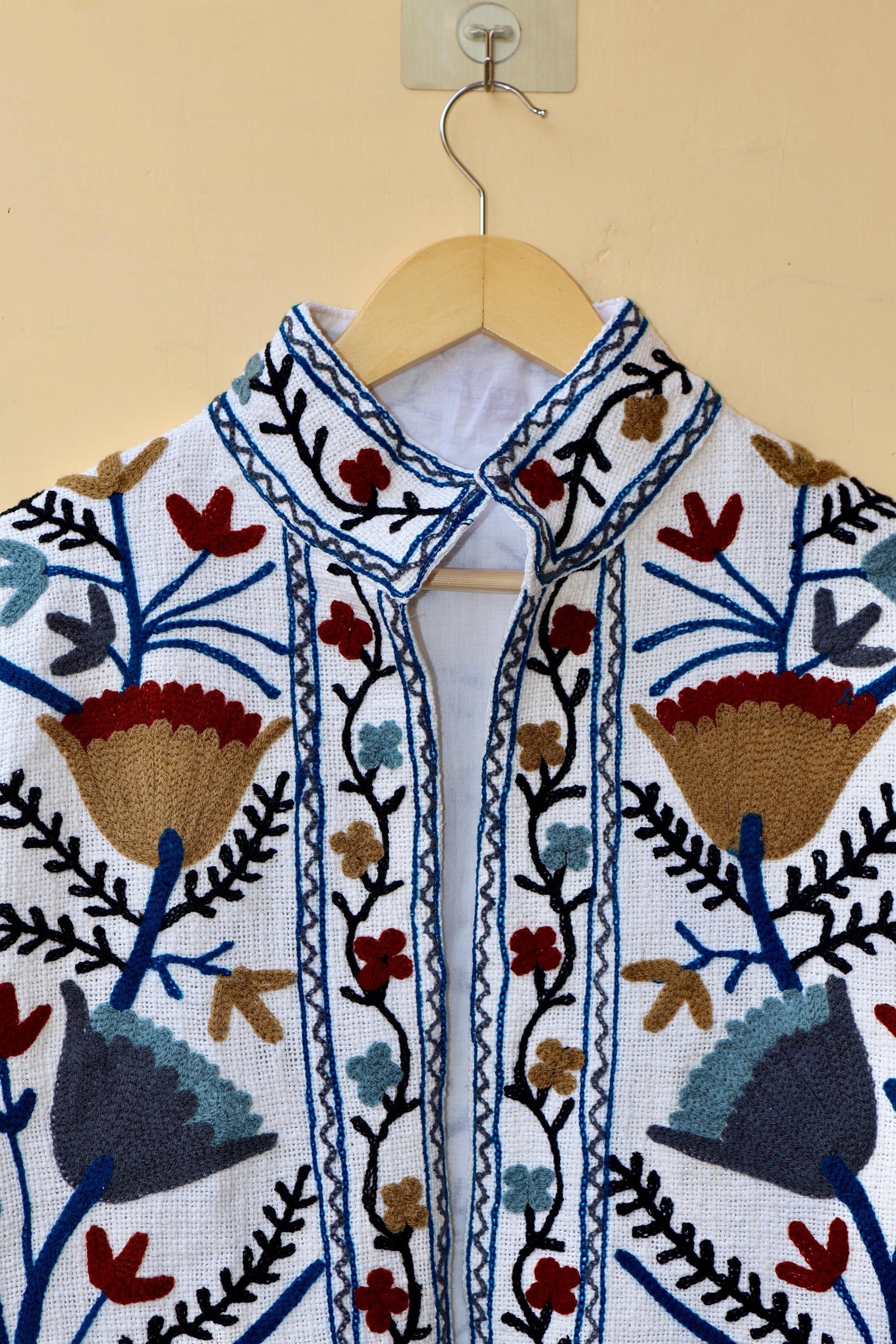 Suzani Embroidery Cotton Jacket, Kimono Jacket, Handmade Soft TNT Fabric Jacket, Women's Clothing Coat, Boho Jacket, Spring Gift for Her