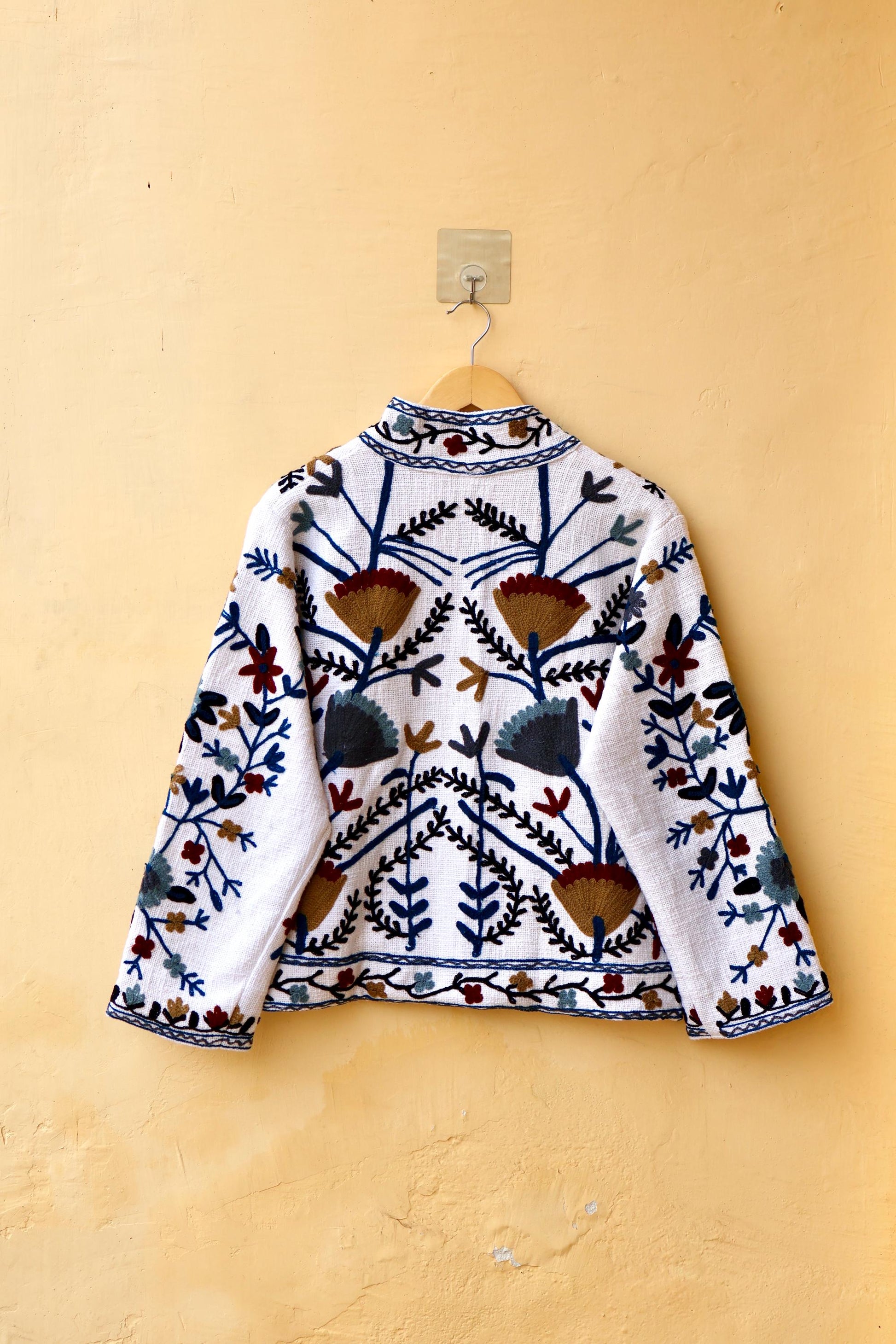 Suzani Embroidery Cotton Jacket, Kimono Jacket, Handmade Soft TNT Fabric Jacket, Women's Clothing Coat, Boho Jacket, Spring Gift for Her