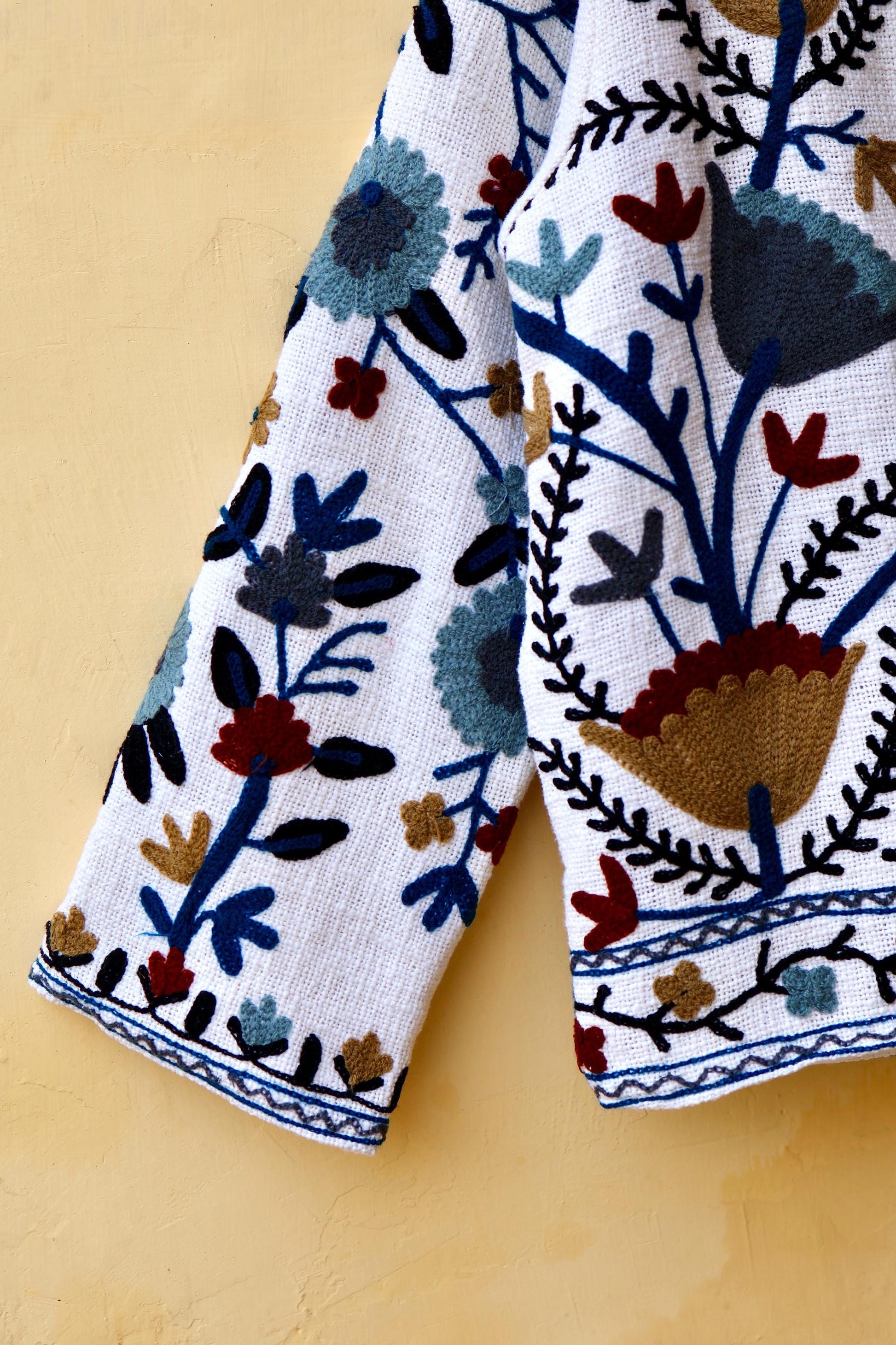 Suzani Embroidery Cotton Jacket, Kimono Jacket, Handmade Soft TNT Fabric Jacket, Women's Clothing Coat, Boho Jacket, Spring Gift for Her
