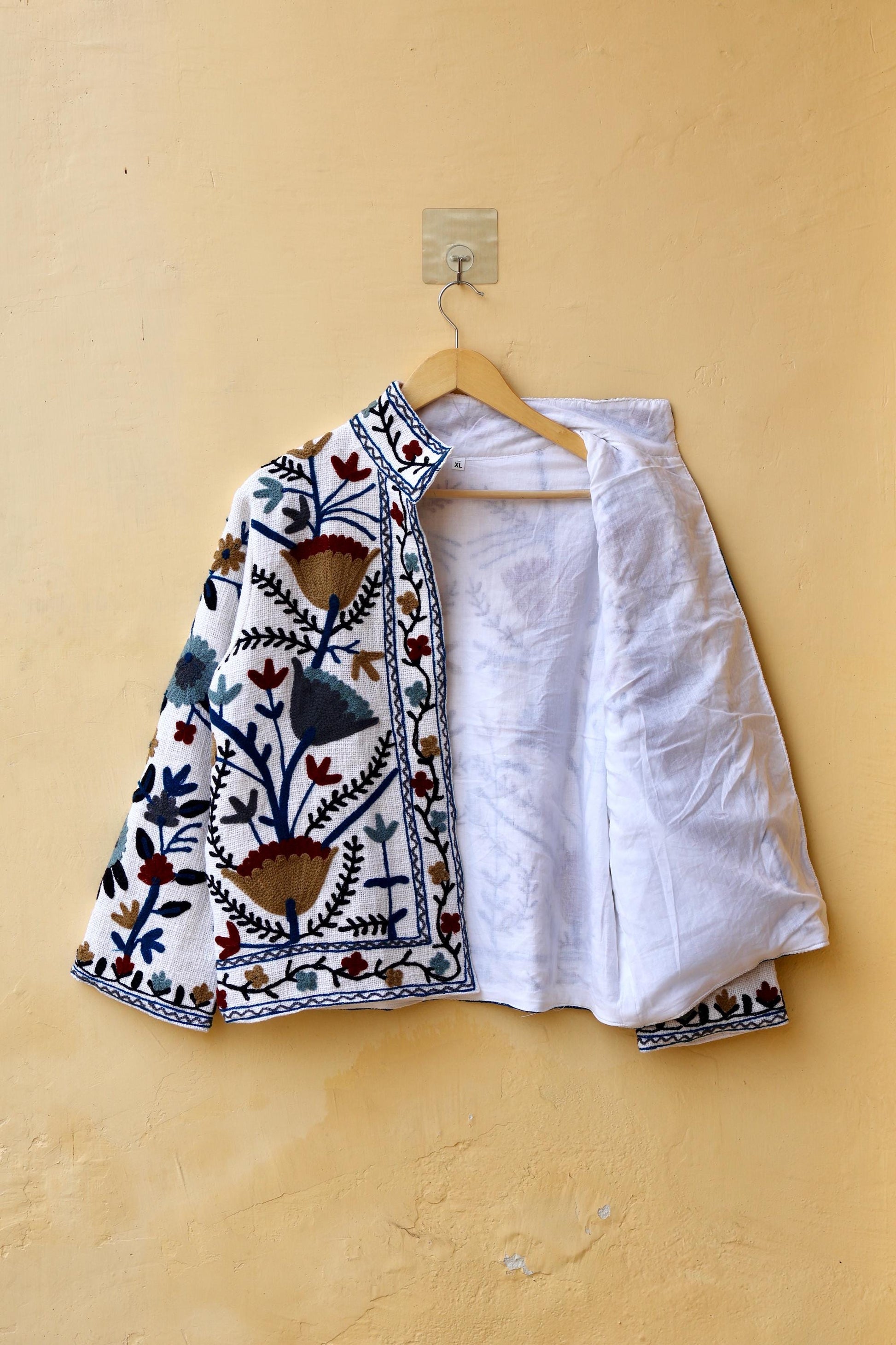 Suzani Embroidery Cotton Jacket, Kimono Jacket, Handmade Soft TNT Fabric Jacket, Women's Clothing Coat, Boho Jacket, Spring Gift for Her
