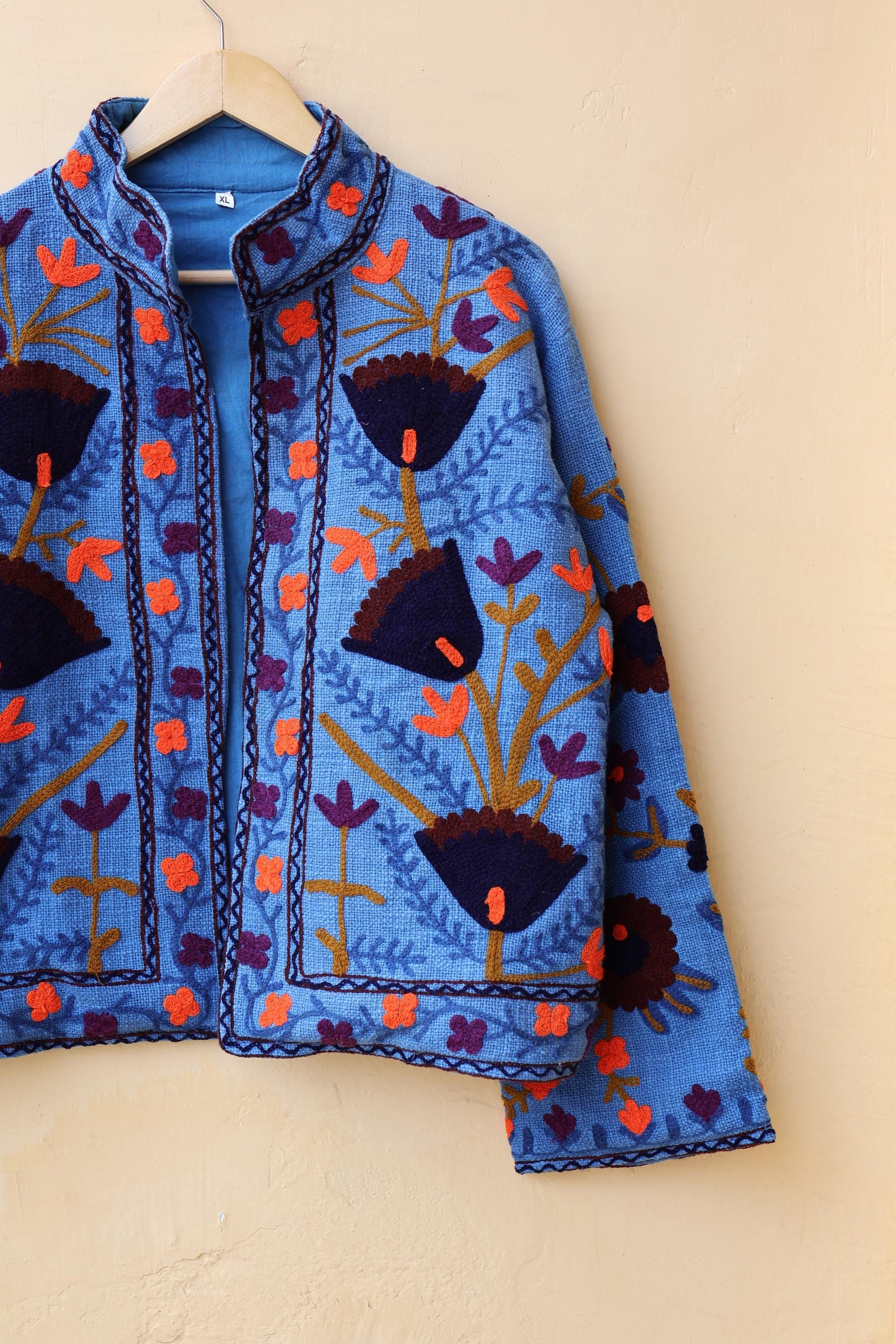 Suzani Embroidery Cotton Jacket, Kimono Jacket, Handmade Soft TNT Fabric Jacket, Women's Clothing Coat, Boho Jacket, Valentines Gift for Her