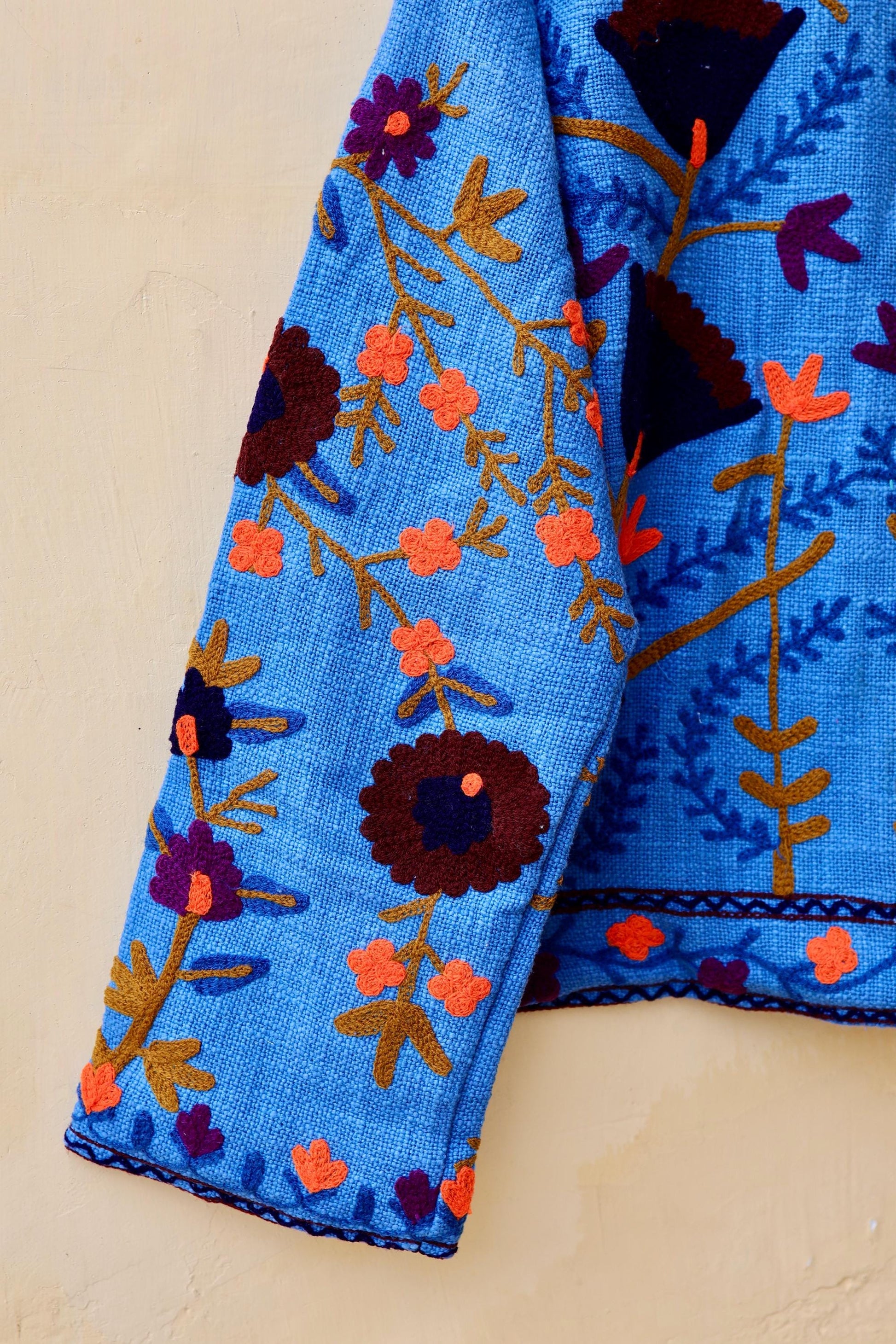 Suzani Embroidery Cotton Jacket, Kimono Jacket, Handmade Soft TNT Fabric Jacket, Women's Clothing Coat, Boho Jacket, Valentines Gift for Her