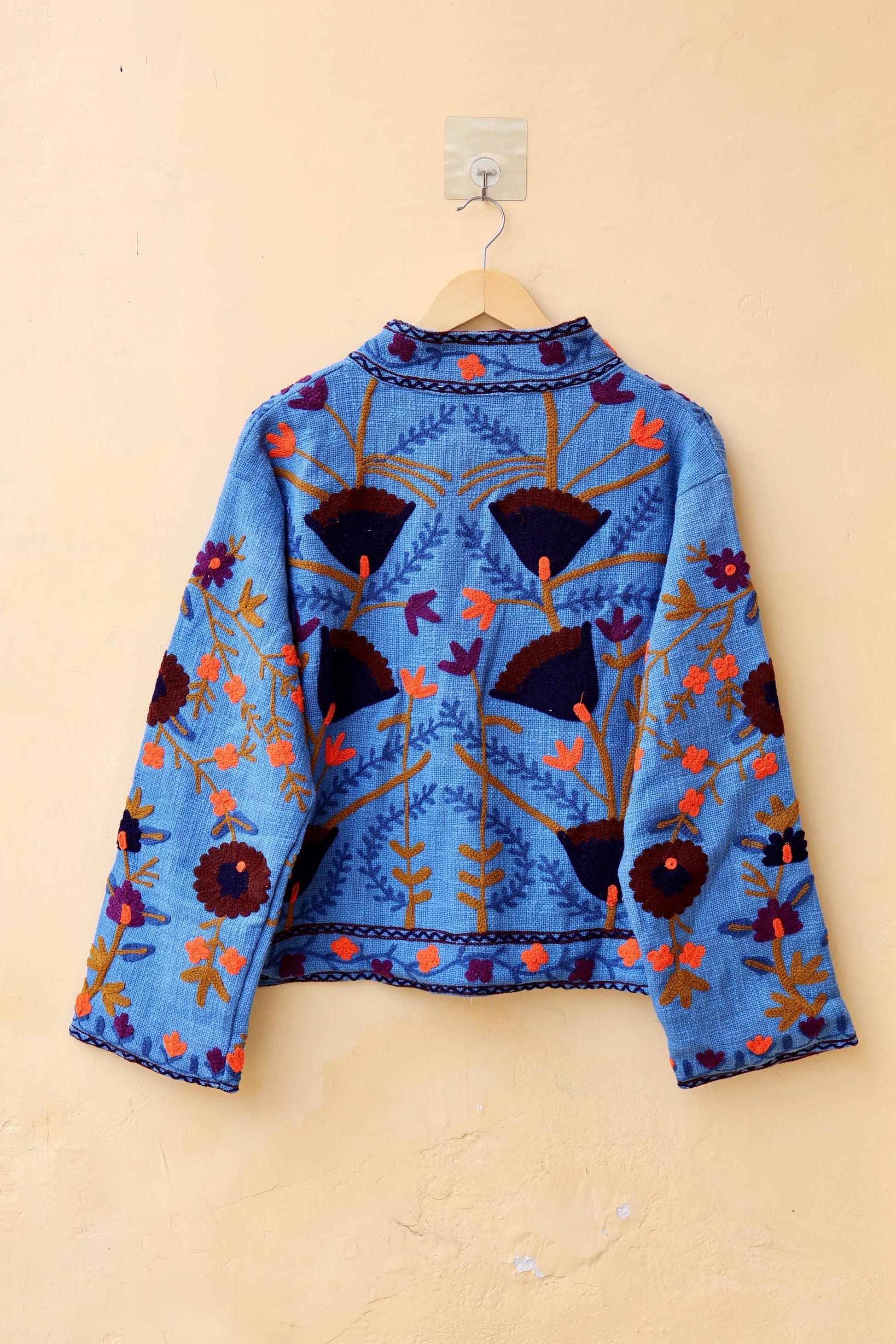 Suzani Embroidery Cotton Jacket, Kimono Jacket, Handmade Soft TNT Fabric Jacket, Women's Clothing Coat, Boho Jacket, Valentines Gift for Her