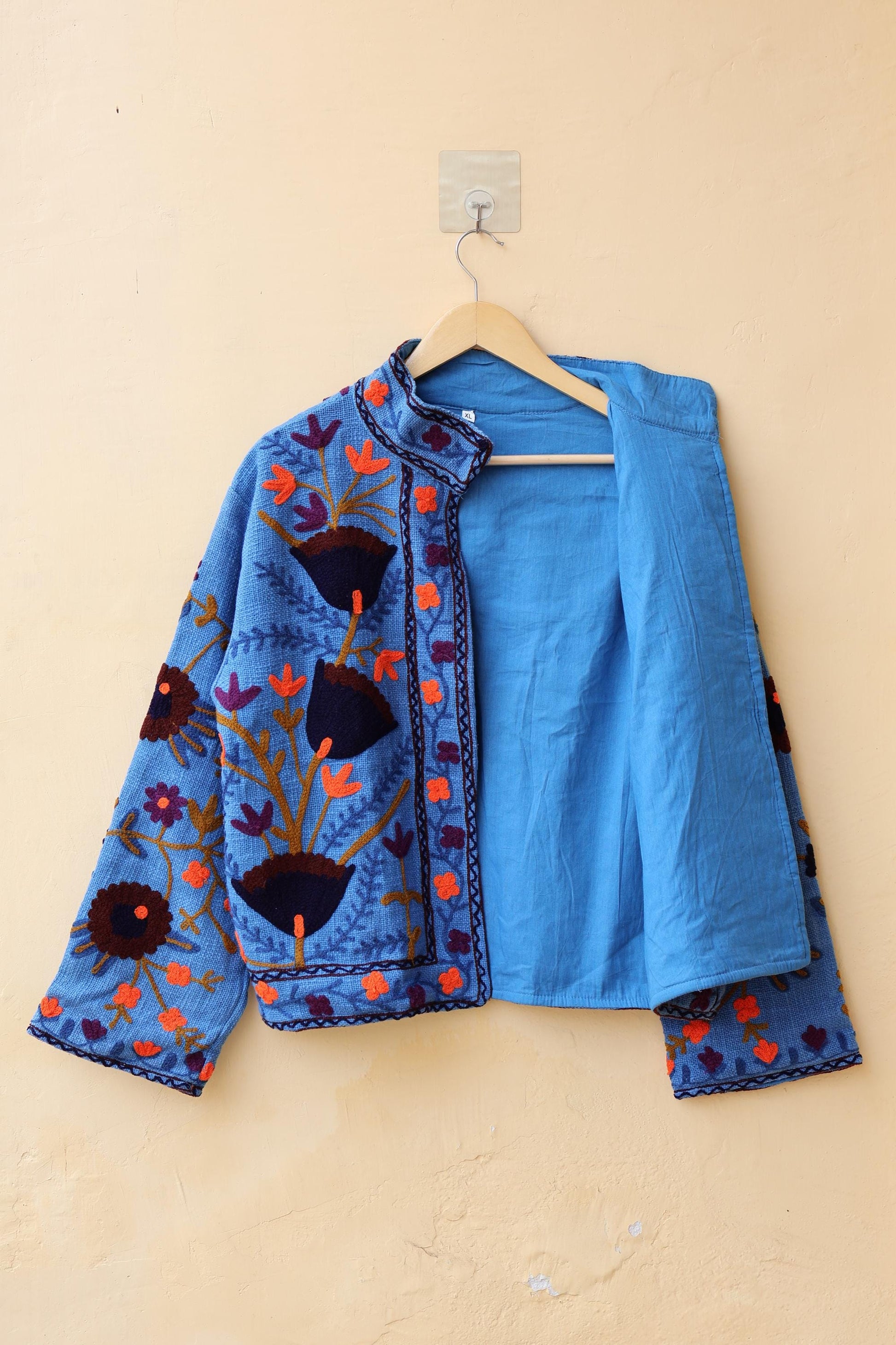 Suzani Embroidery Cotton Jacket, Kimono Jacket, Handmade Soft TNT Fabric Jacket, Women's Clothing Coat, Boho Jacket, Valentines Gift for Her