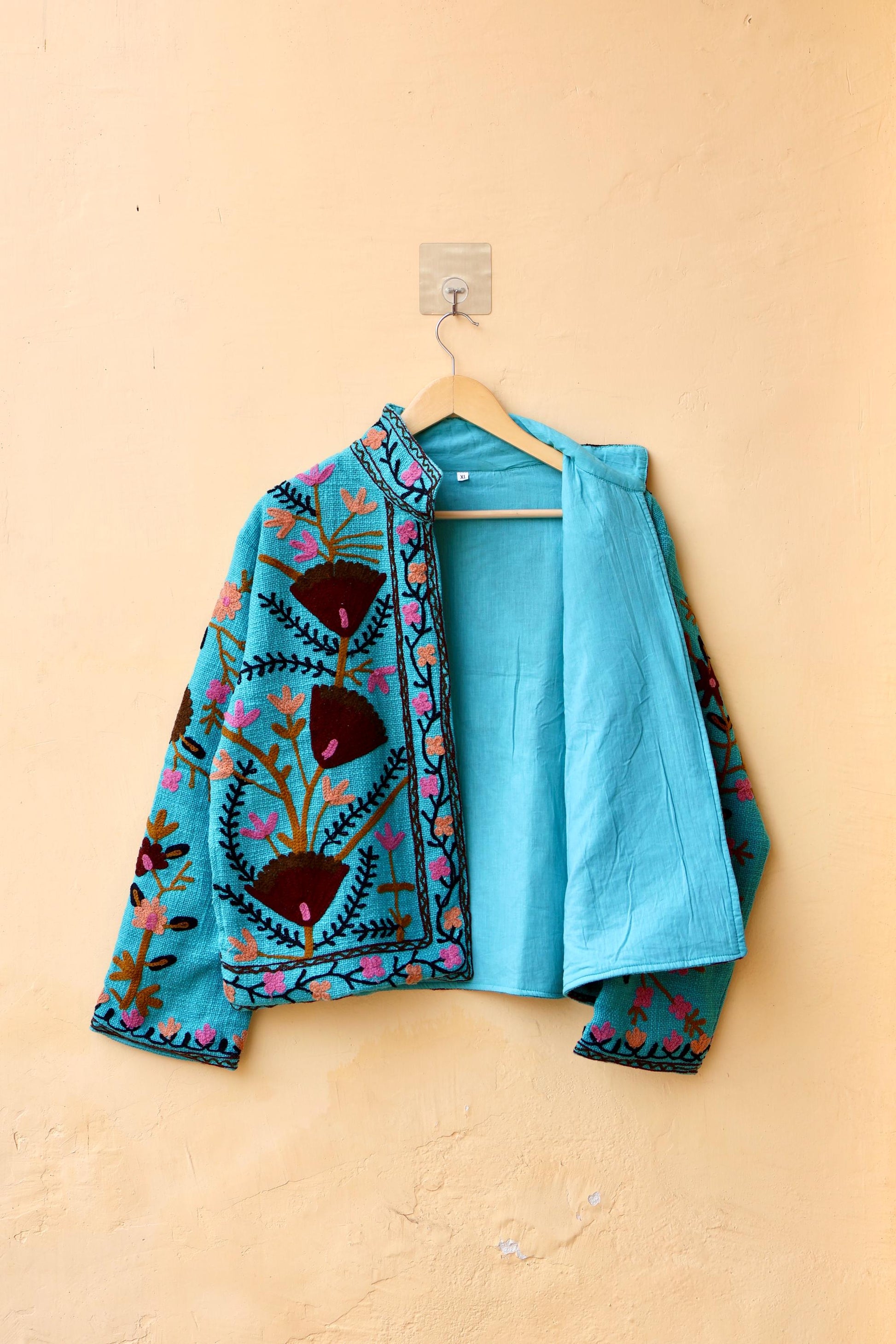 Suzani Embroidery Cotton Jacket, Kimono Jacket, Handmade Soft TNT Fabric Jacket, Women's Clothing Coat, Boho Jacket, Valentines Gift for Her