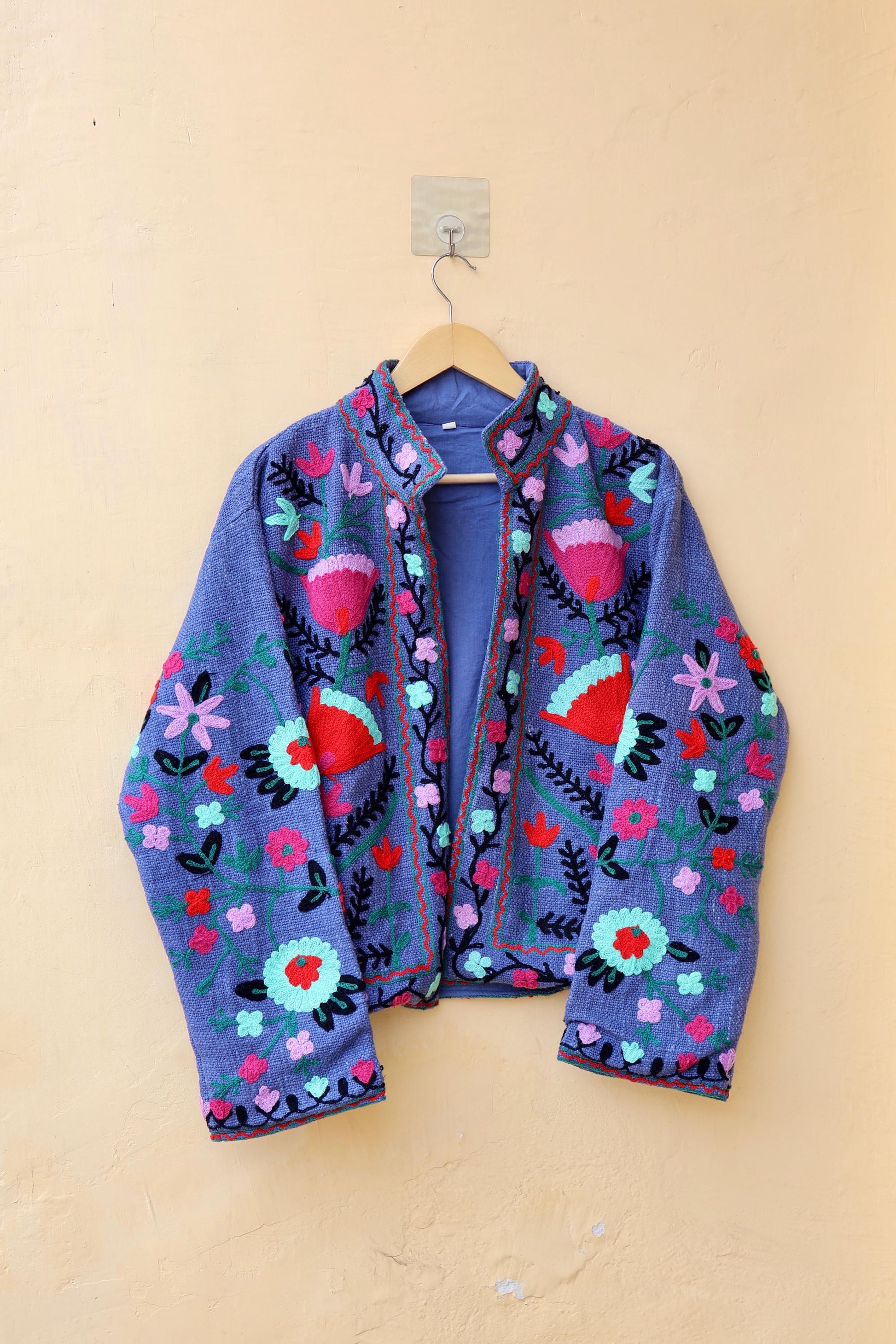 Suzani Embroidery Cotton Jacket, Kimono Jacket, Handmade Soft TNT Fabric Jacket, Women's Clothing Coat, Boho Jacket, Valentines Gift for Her