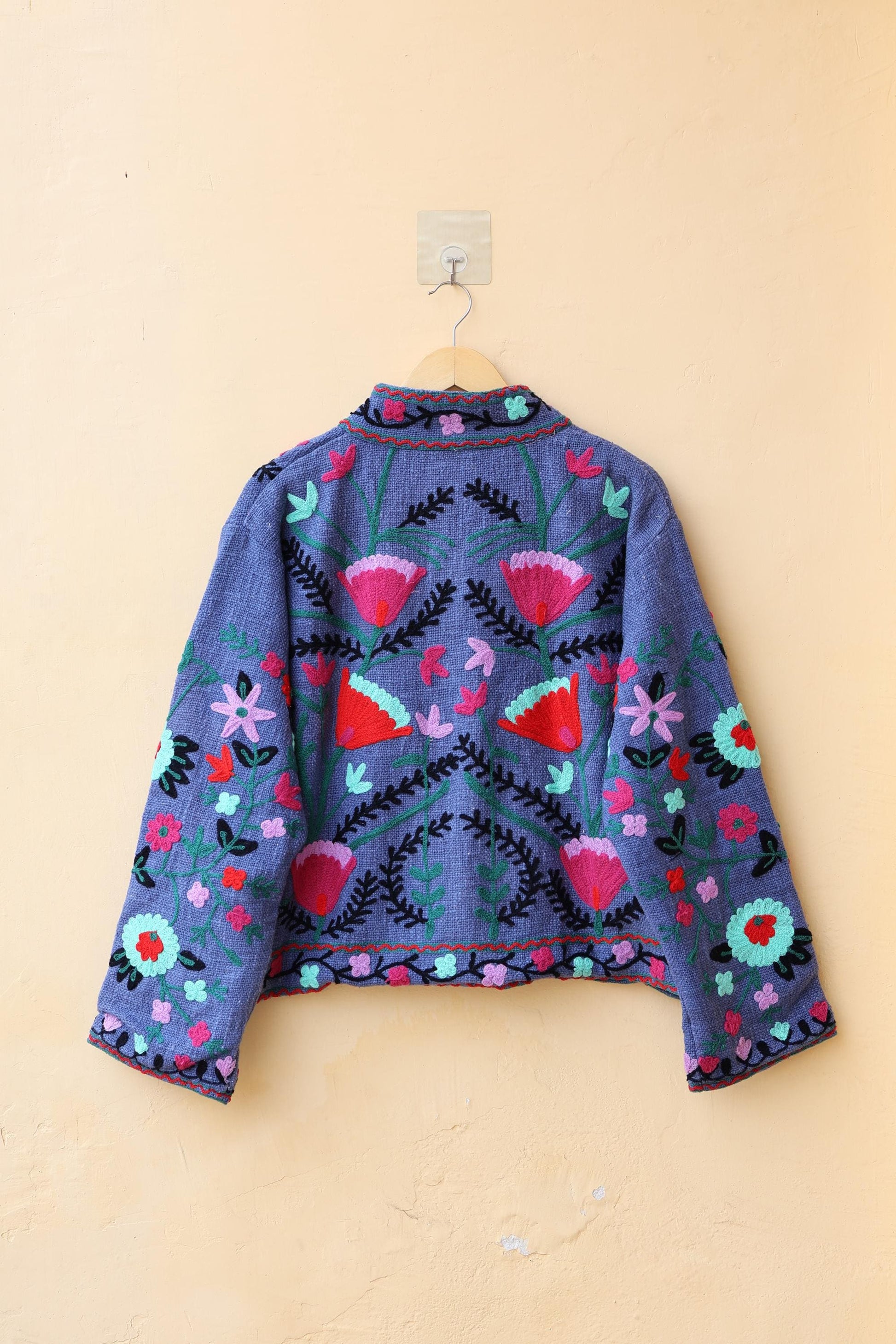 Suzani Embroidery Cotton Jacket, Kimono Jacket, Handmade Soft TNT Fabric Jacket, Women's Clothing Coat, Boho Jacket, Valentines Gift for Her