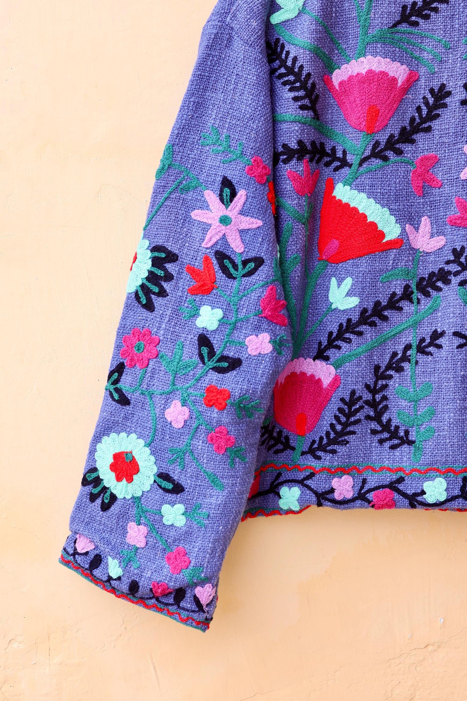 Suzani Embroidery Cotton Jacket, Kimono Jacket, Handmade Soft TNT Fabric Jacket, Women's Clothing Coat, Boho Jacket, Valentines Gift for Her