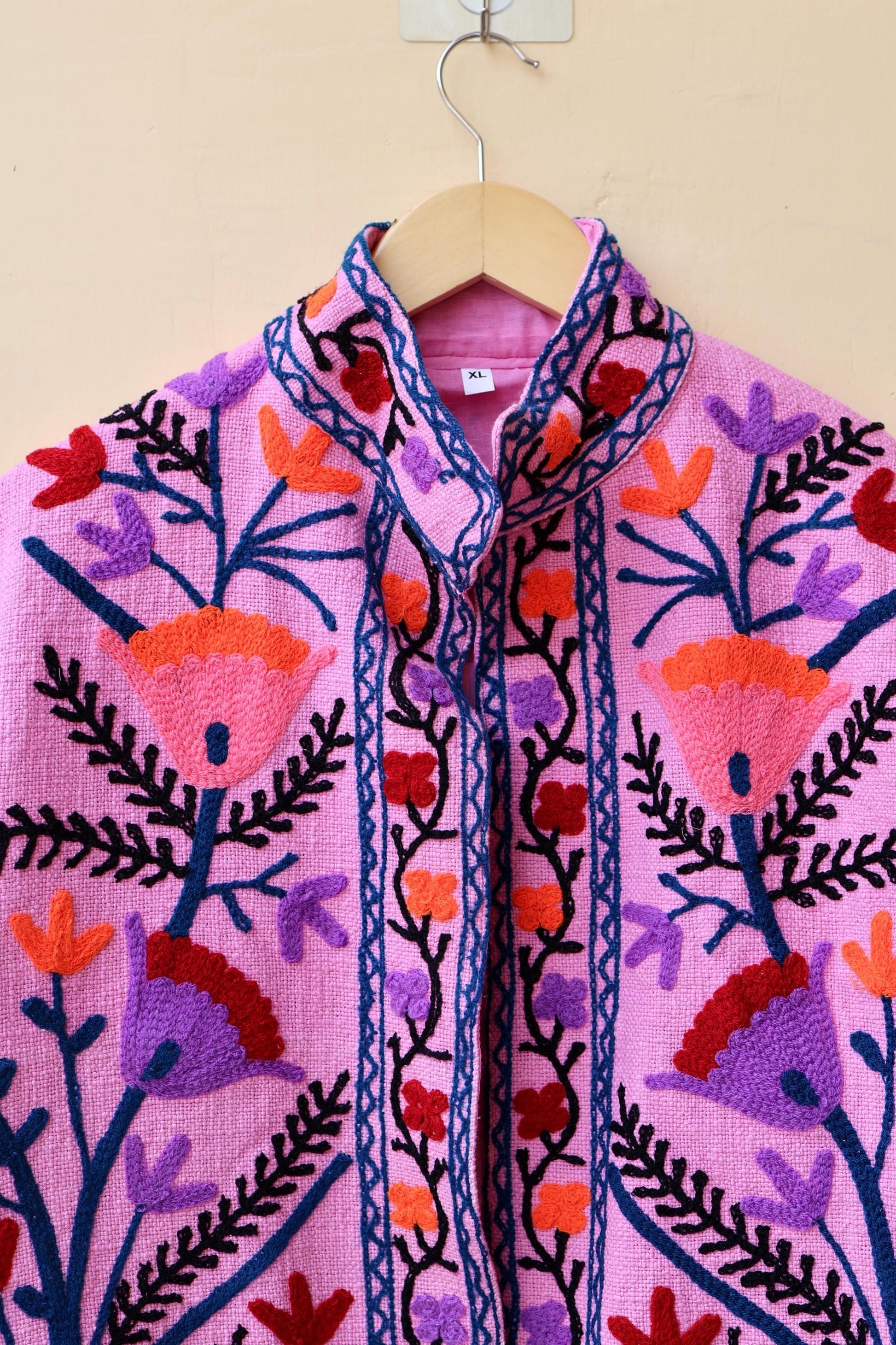 Suzani Embroidery Cotton Jacket, Kimono Jacket, Handmade Soft TNT Fabric Jacket, Women's Clothing Coat, Boho Jacket, Valentines Gift for Her