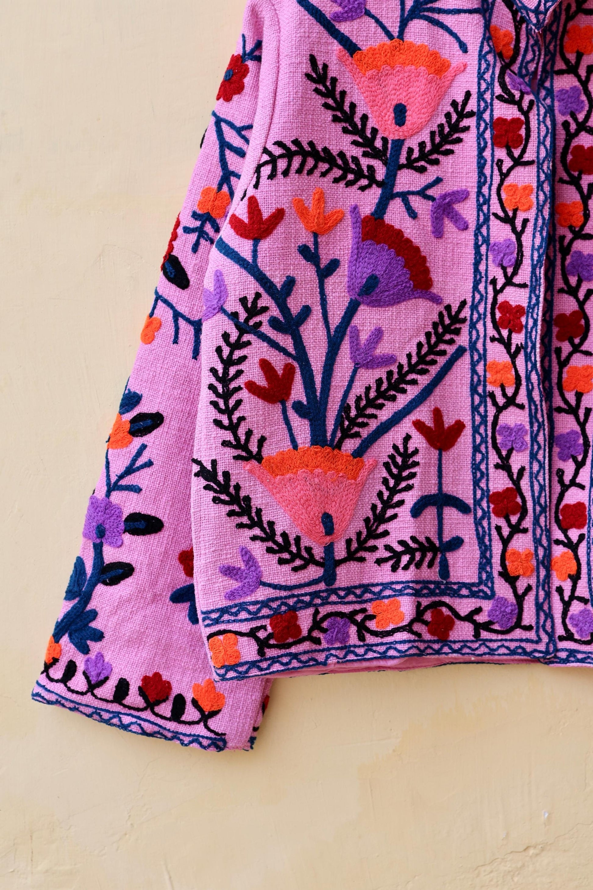 Suzani Embroidery Cotton Jacket, Kimono Jacket, Handmade Soft TNT Fabric Jacket, Women's Clothing Coat, Boho Jacket, Valentines Gift for Her