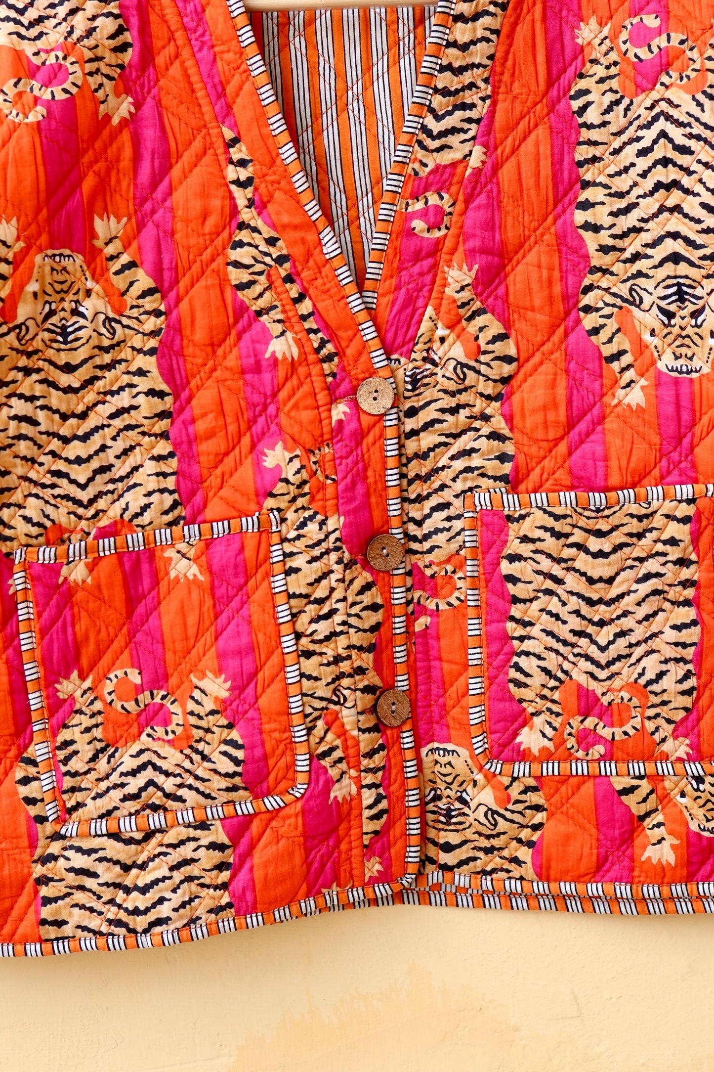 Cotton Quilted Jacket V-Neck New Style Spring Kantha Jacket Hand Block Print Floral Indian Women's Clothing Coat, Bohemian Jacket for Her