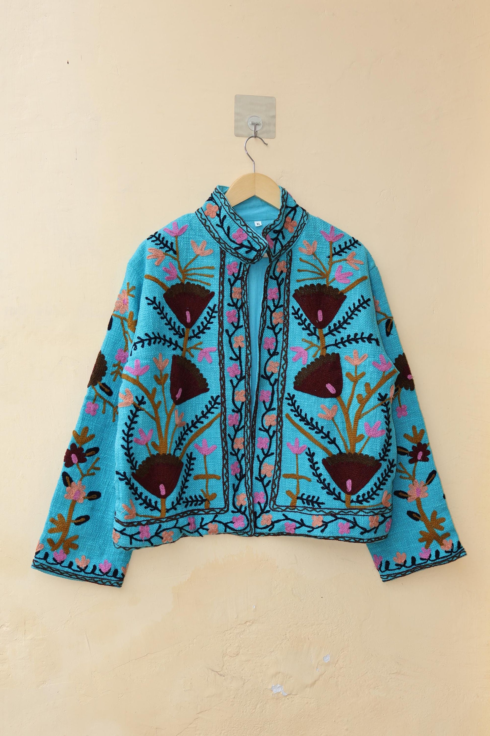 Suzani Embroidery Cotton Jacket, Kimono Jacket, Handmade Soft TNT Fabric Jacket, Women's Clothing Coat, Boho Jacket, Valentines Gift for Her
