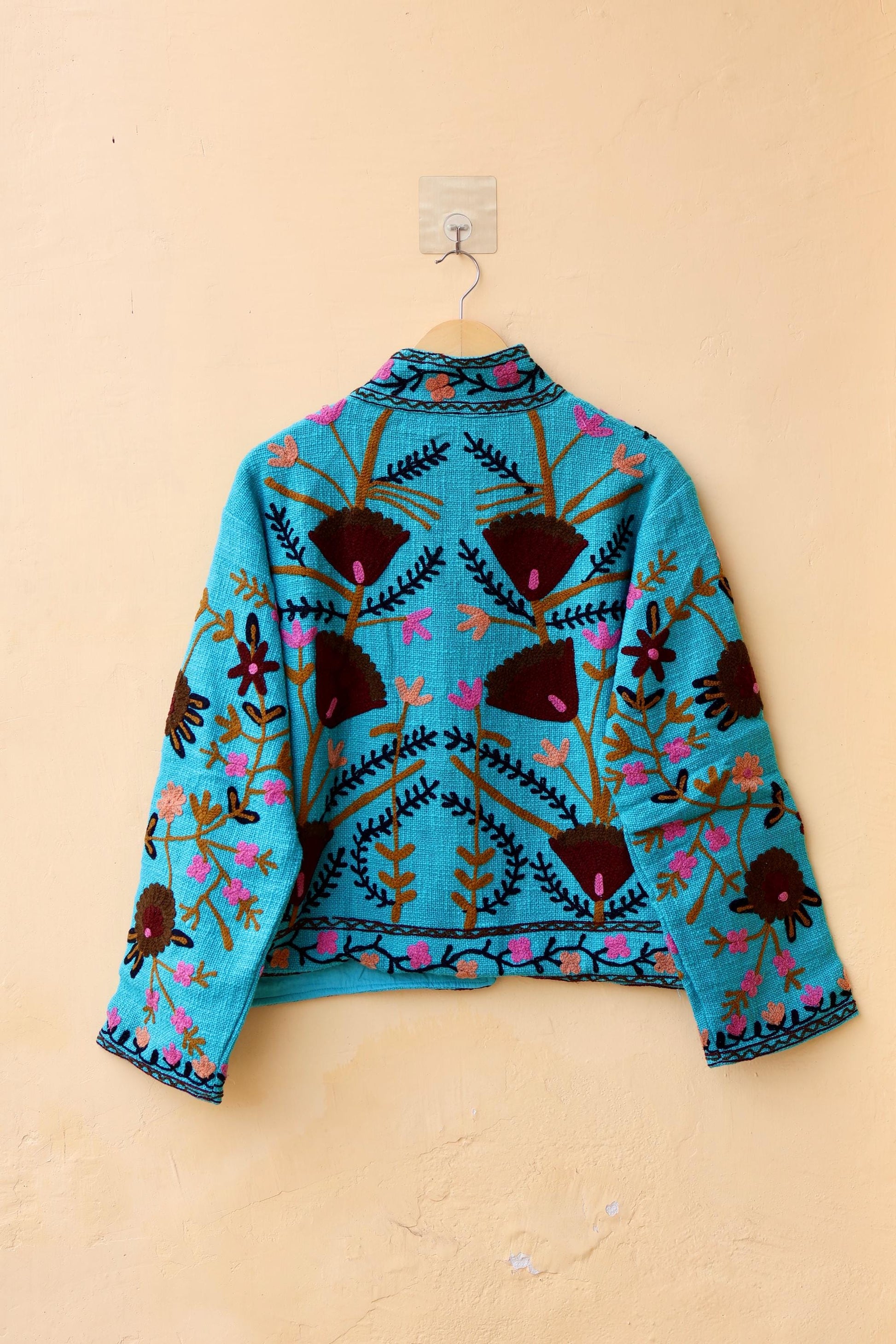 Suzani Embroidery Cotton Jacket, Kimono Jacket, Handmade Soft TNT Fabric Jacket, Women's Clothing Coat, Boho Jacket, Valentines Gift for Her