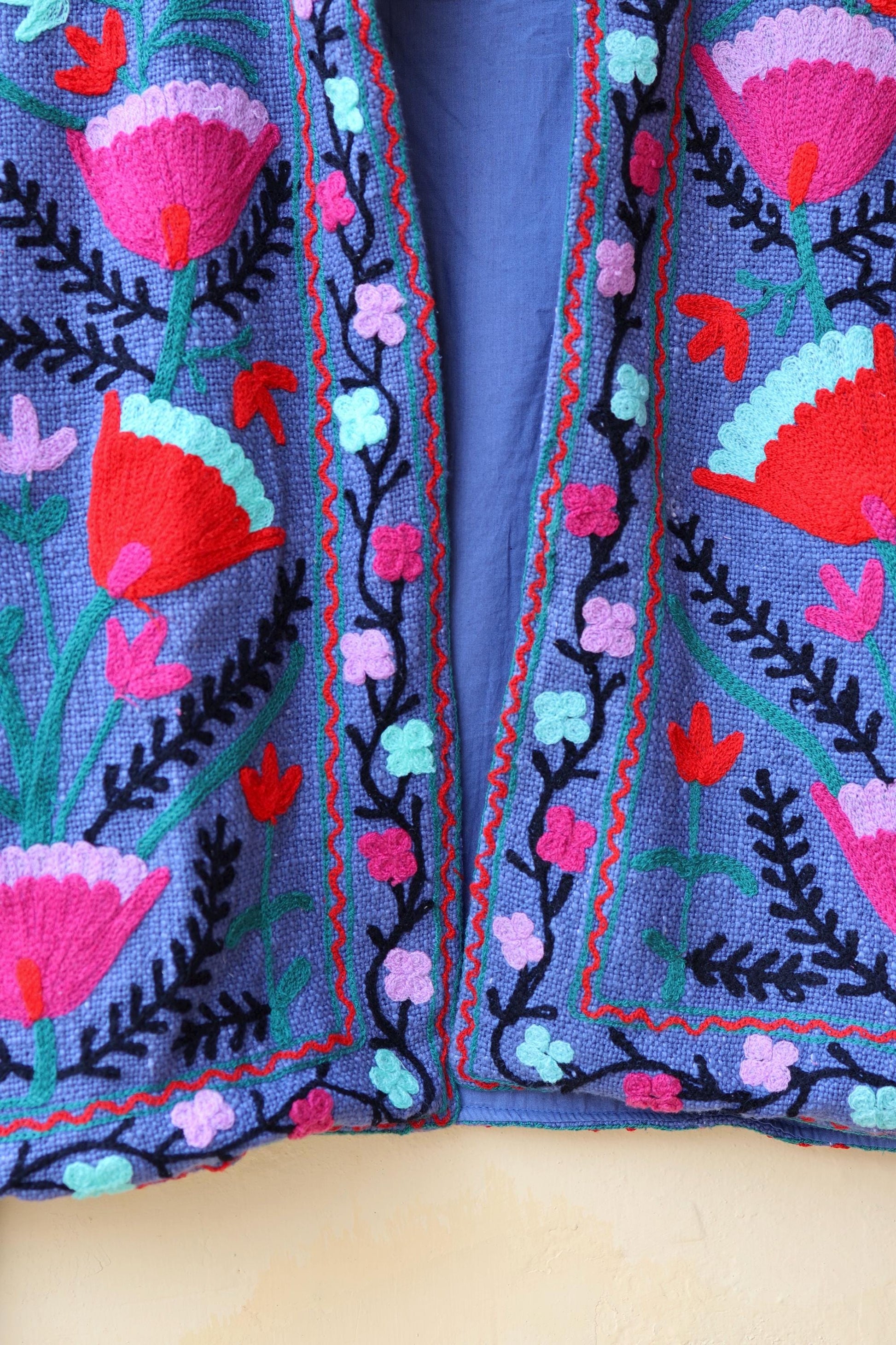 Suzani Embroidery Cotton Jacket, Kimono Jacket, Handmade Soft TNT Fabric Jacket, Women's Clothing Coat, Boho Jacket, Valentines Gift for Her