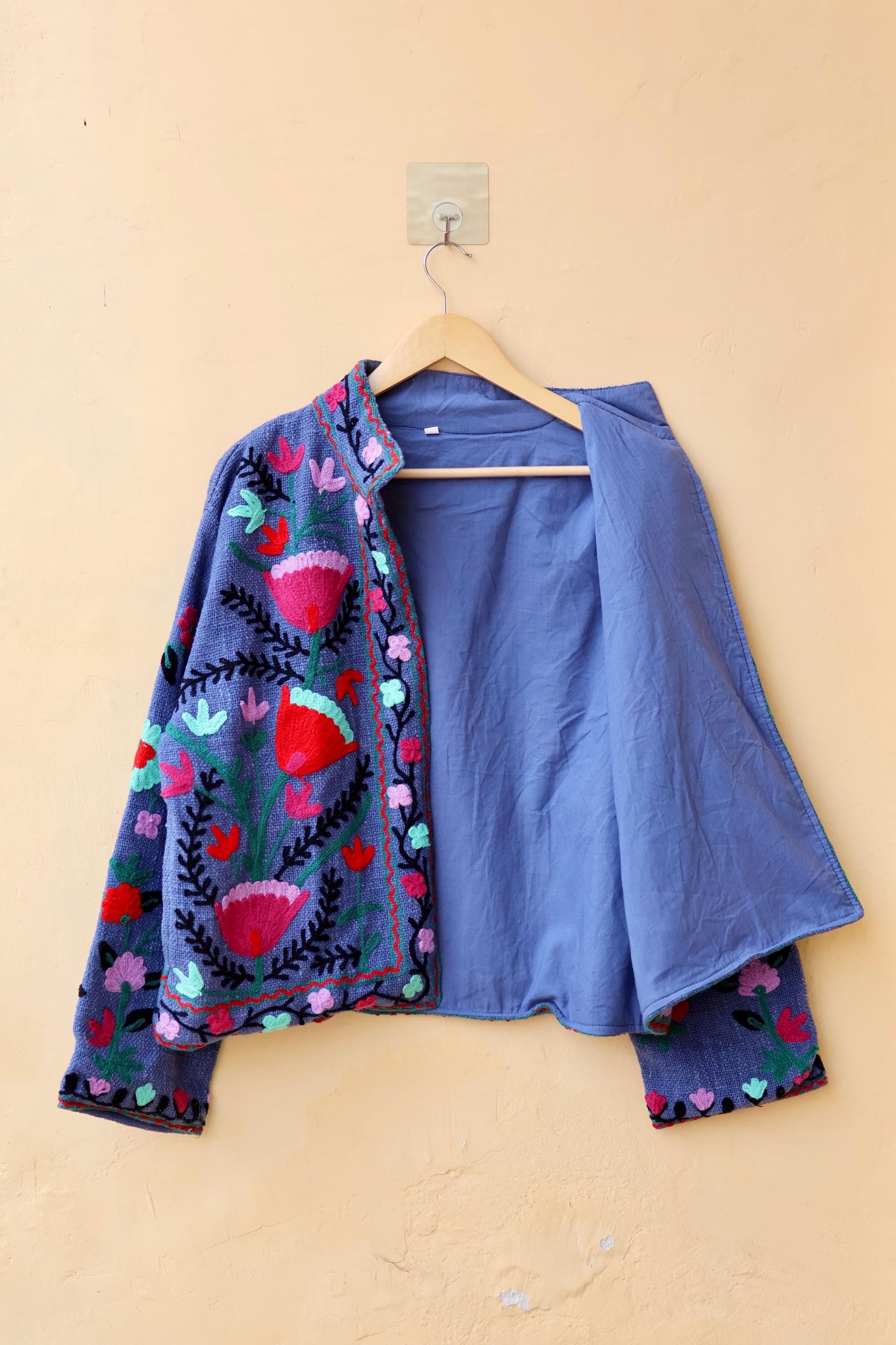 Suzani Embroidery Cotton Jacket, Kimono Jacket, Handmade Soft TNT Fabric Jacket, Women's Clothing Coat, Boho Jacket, Valentines Gift for Her