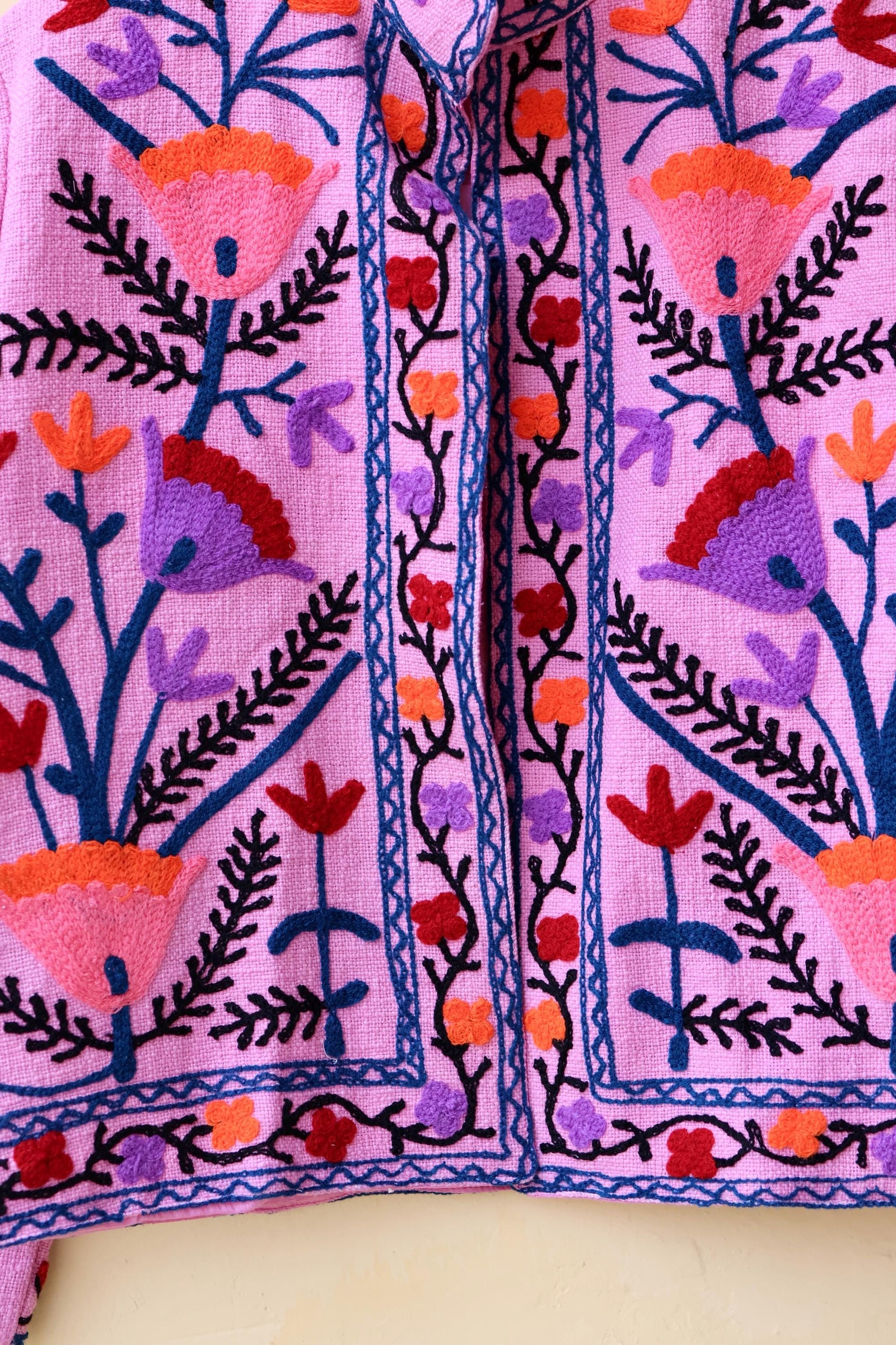 Suzani Embroidery Cotton Jacket, Kimono Jacket, Handmade Soft TNT Fabric Jacket, Women's Clothing Coat, Boho Jacket, Valentines Gift for Her