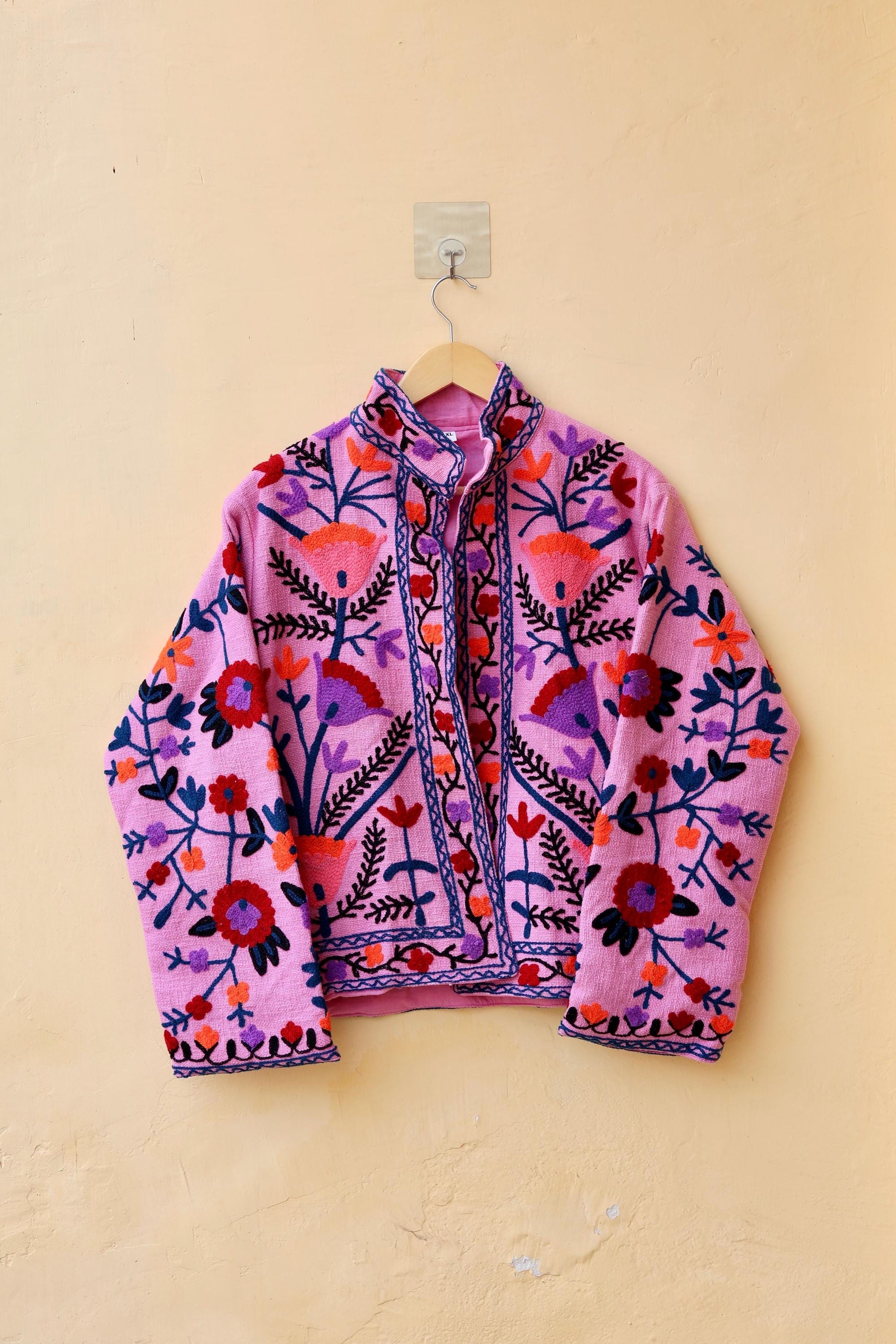 Suzani Embroidery Cotton Jacket, Kimono Jacket, Handmade Soft TNT Fabric Jacket, Women's Clothing Coat, Boho Jacket, Valentines Gift for Her