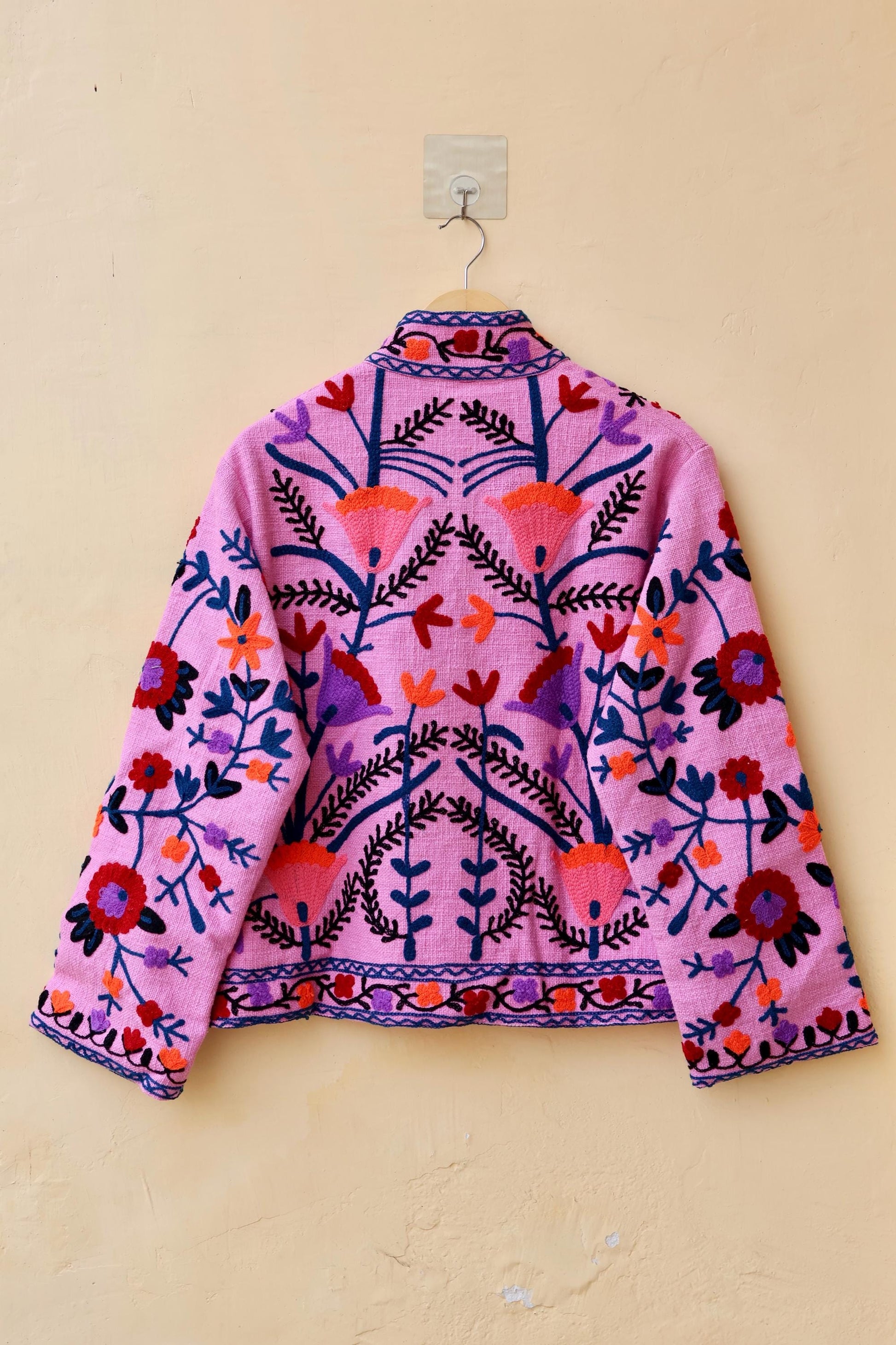 Suzani Embroidery Cotton Jacket, Kimono Jacket, Handmade Soft TNT Fabric Jacket, Women's Clothing Coat, Boho Jacket, Valentines Gift for Her