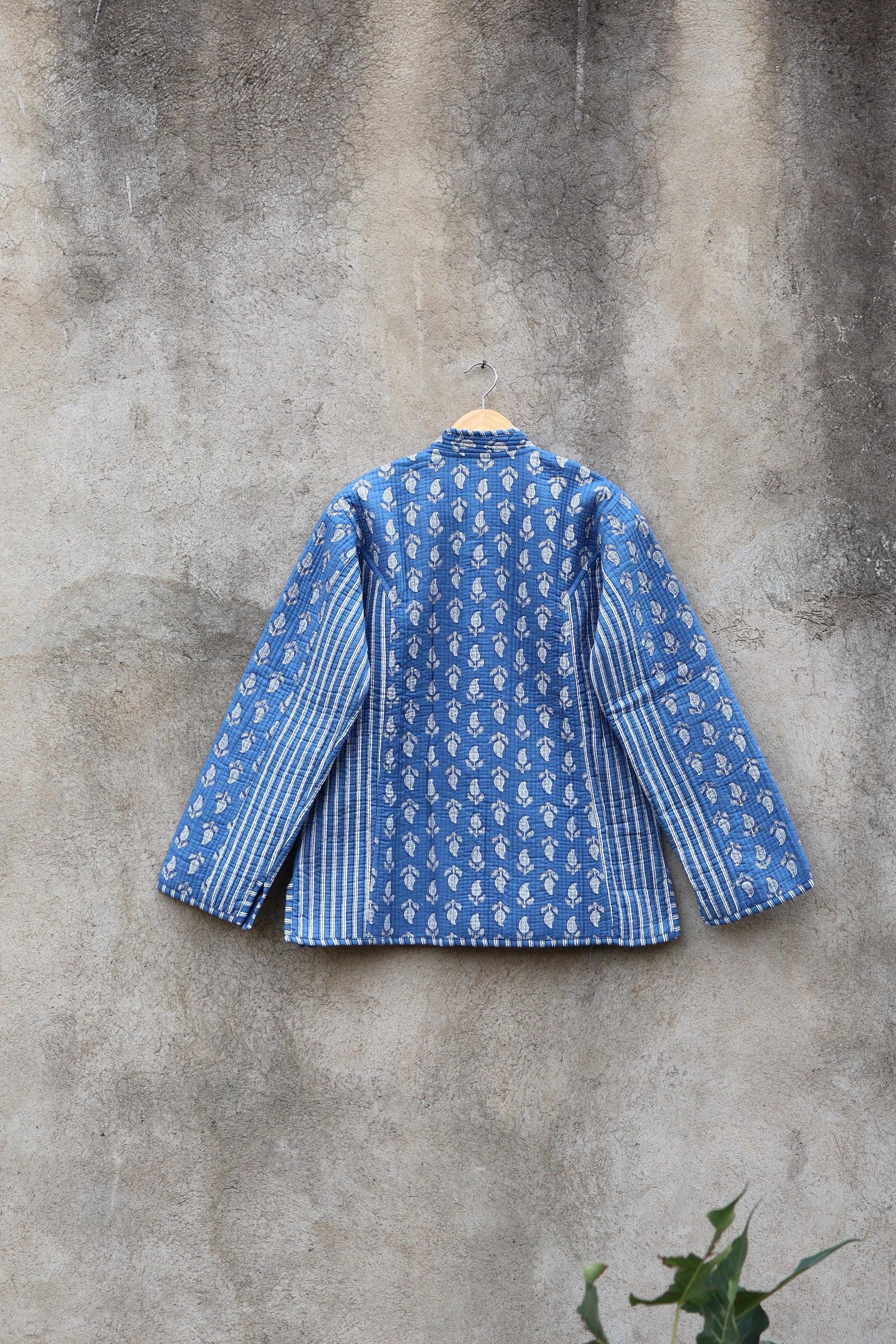 Trendy Cotton Handmade Kantha Quilted Jacket, Reversible Women's Soft Coat, Kimono Indian Vintage Boho Robe, Spring Jacket Gift for Her