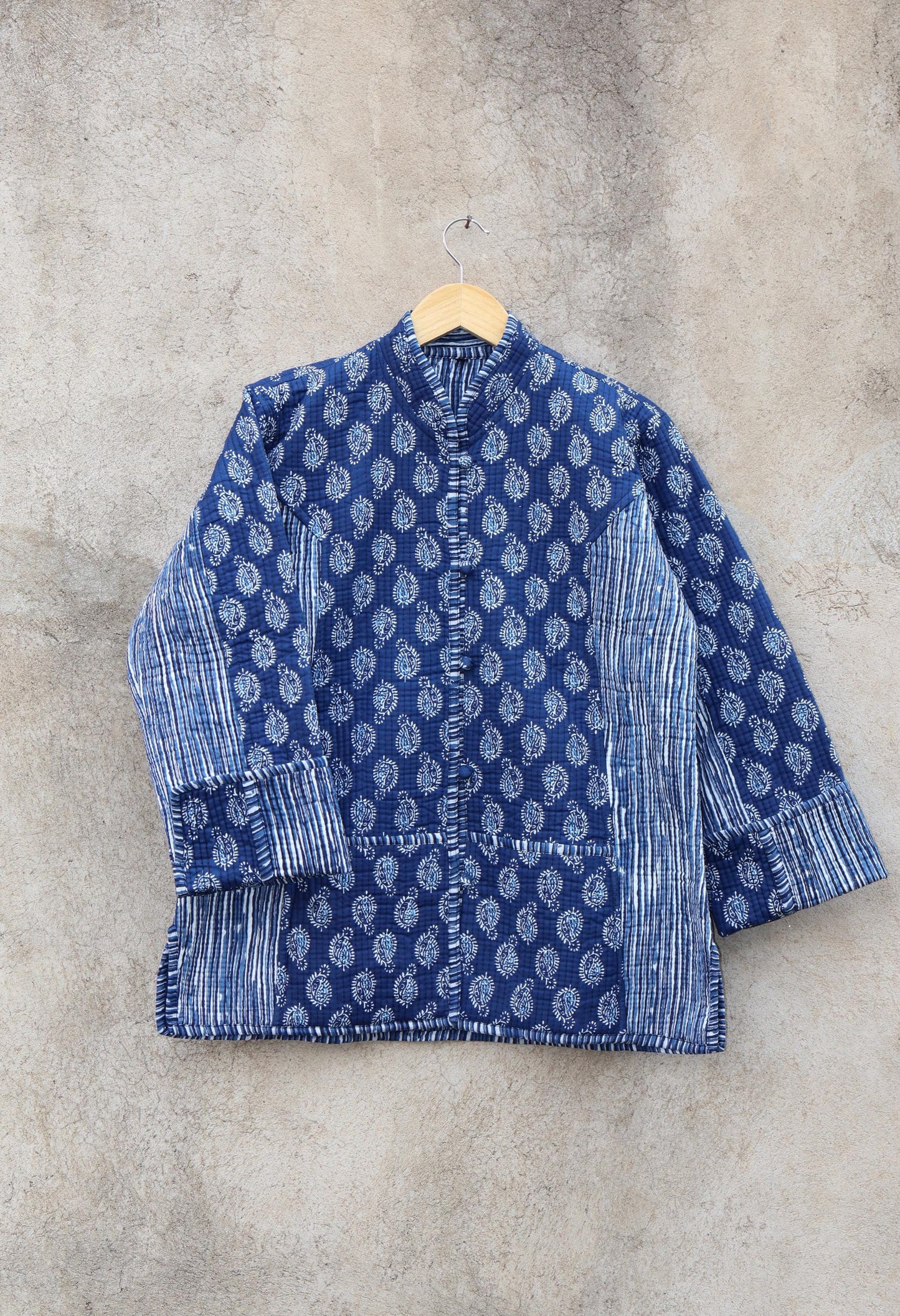 Trendy Cotton Handmade Kantha Quilted Jacket, Reversible Women's Soft Coat, Kimono Indian Vintage Boho Robe, Spring Day Gift for Her