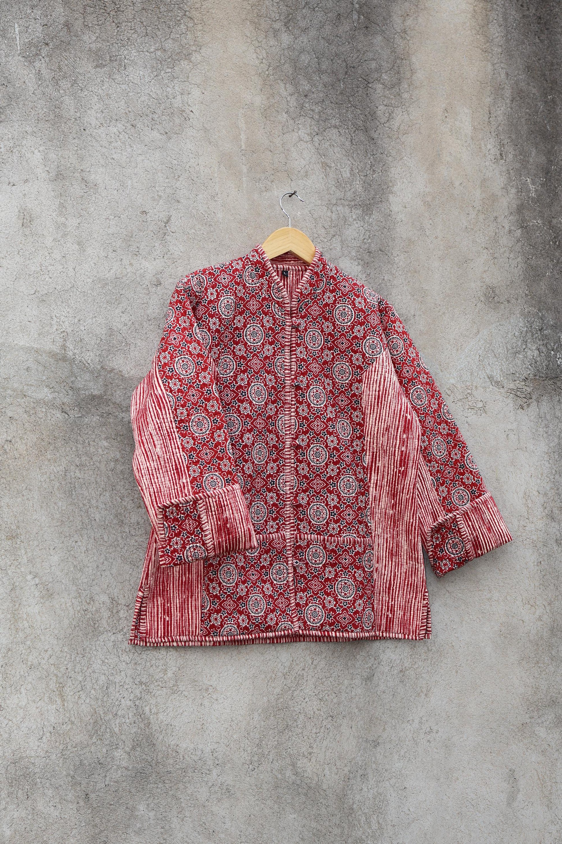 Trendy Cotton Handmade Kantha Quilted Jacket, Reversible Women's Soft Coat, Kimono Indian Vintage Boho Robe, Spring Jacket Gift for Her