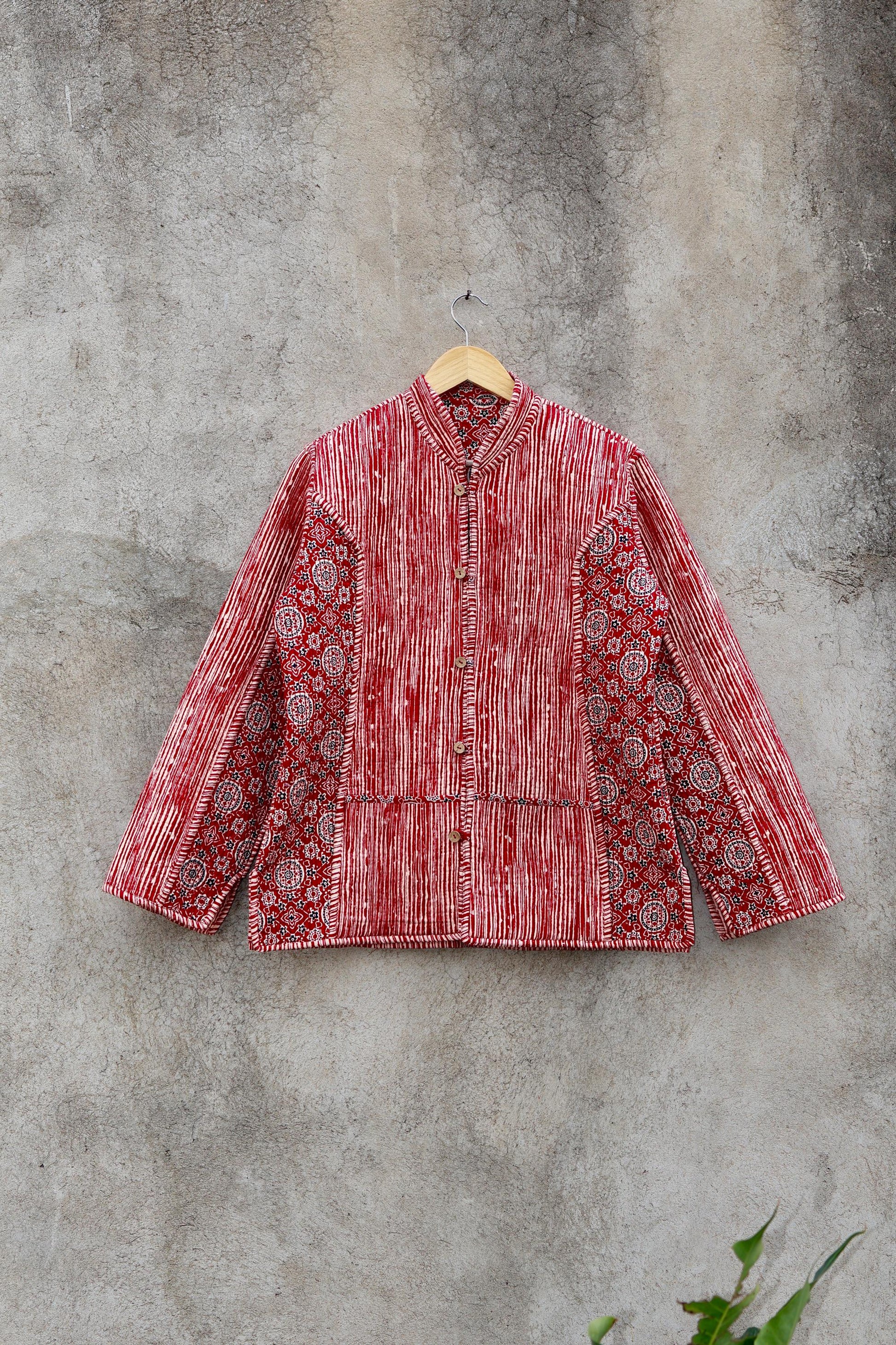 Trendy Cotton Handmade Kantha Quilted Jacket, Reversible Women's Soft Coat, Kimono Indian Vintage Boho Robe, Spring Jacket Gift for Her