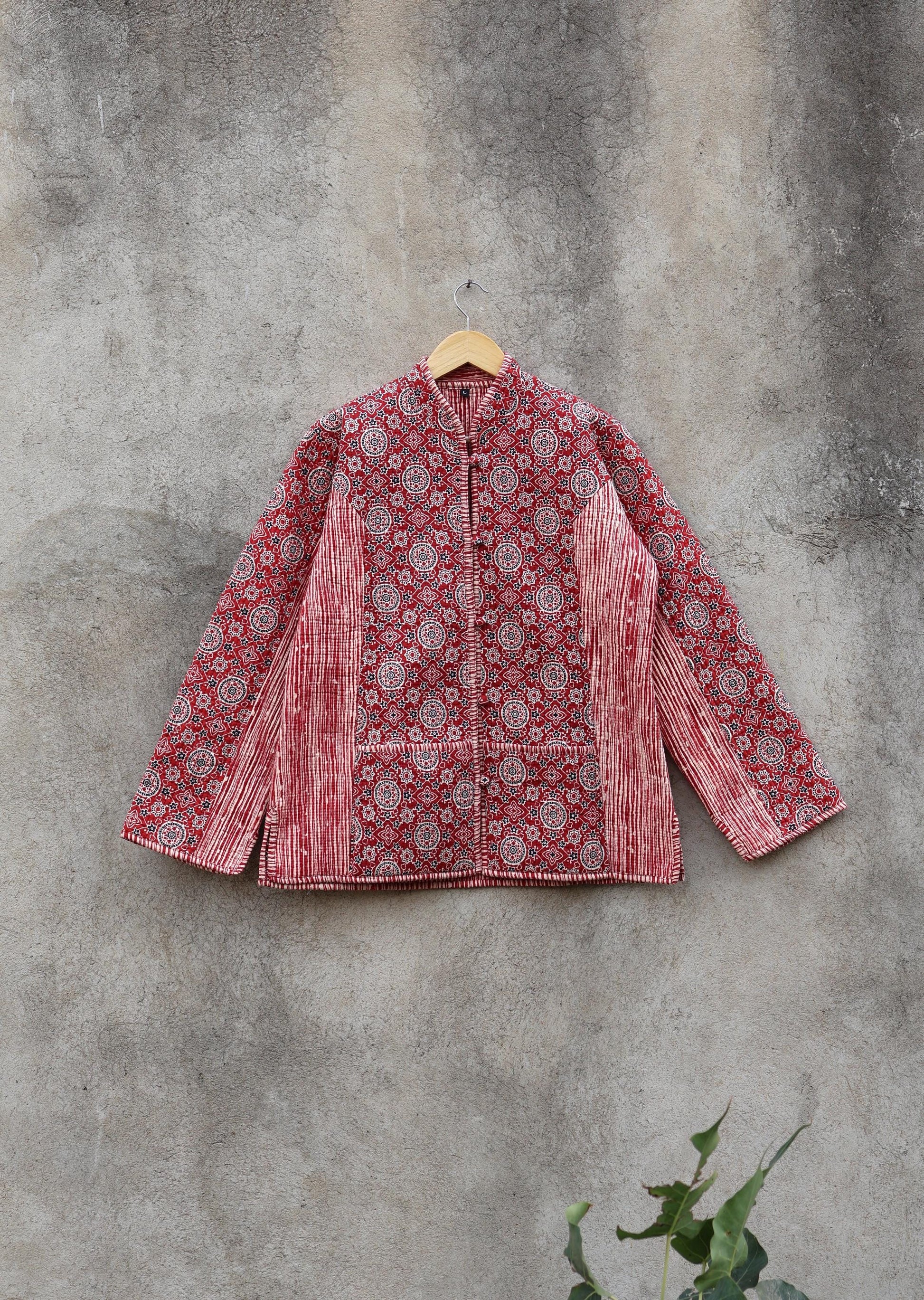 Trendy Cotton Handmade Kantha Quilted Jacket, Reversible Women's Soft Coat, Kimono Indian Vintage Boho Robe, Spring Jacket Gift for Her