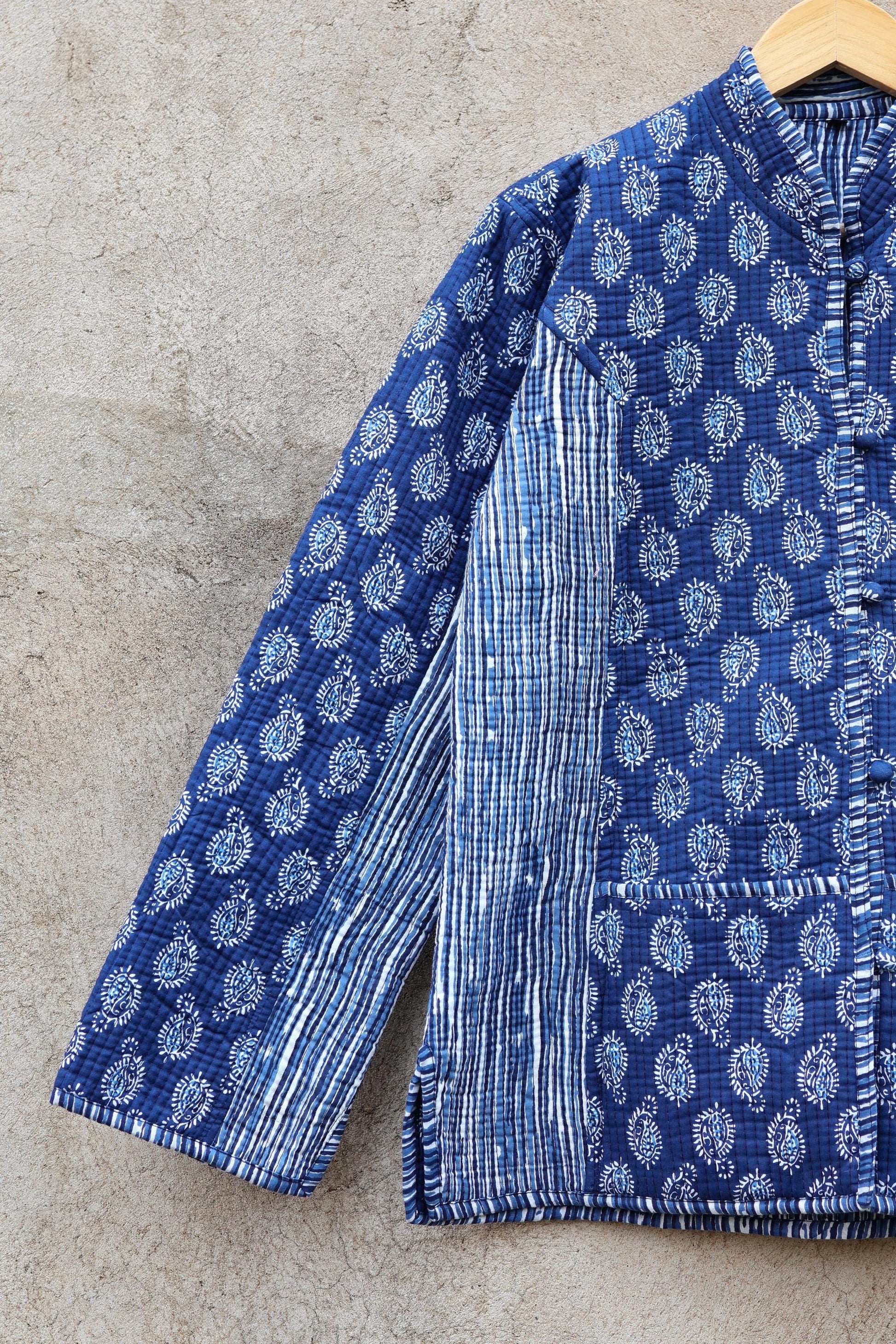 Trendy Cotton Handmade Kantha Quilted Jacket, Reversible Women's Soft Coat, Kimono Indian Vintage Boho Robe, Spring Day Gift for Her