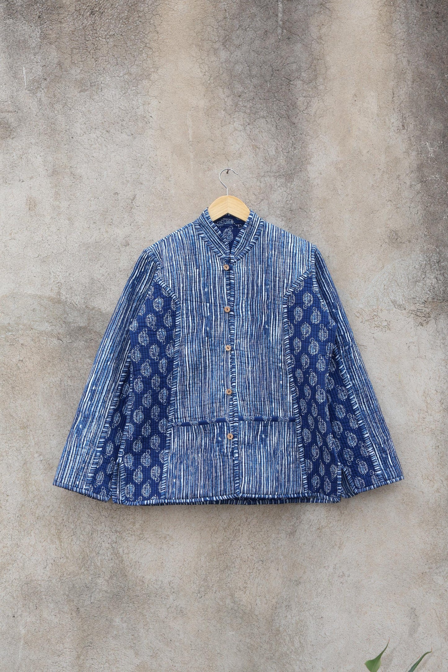 Trendy Cotton Handmade Kantha Quilted Jacket, Reversible Women's Soft Coat, Kimono Indian Vintage Boho Robe, Spring Day Gift for Her