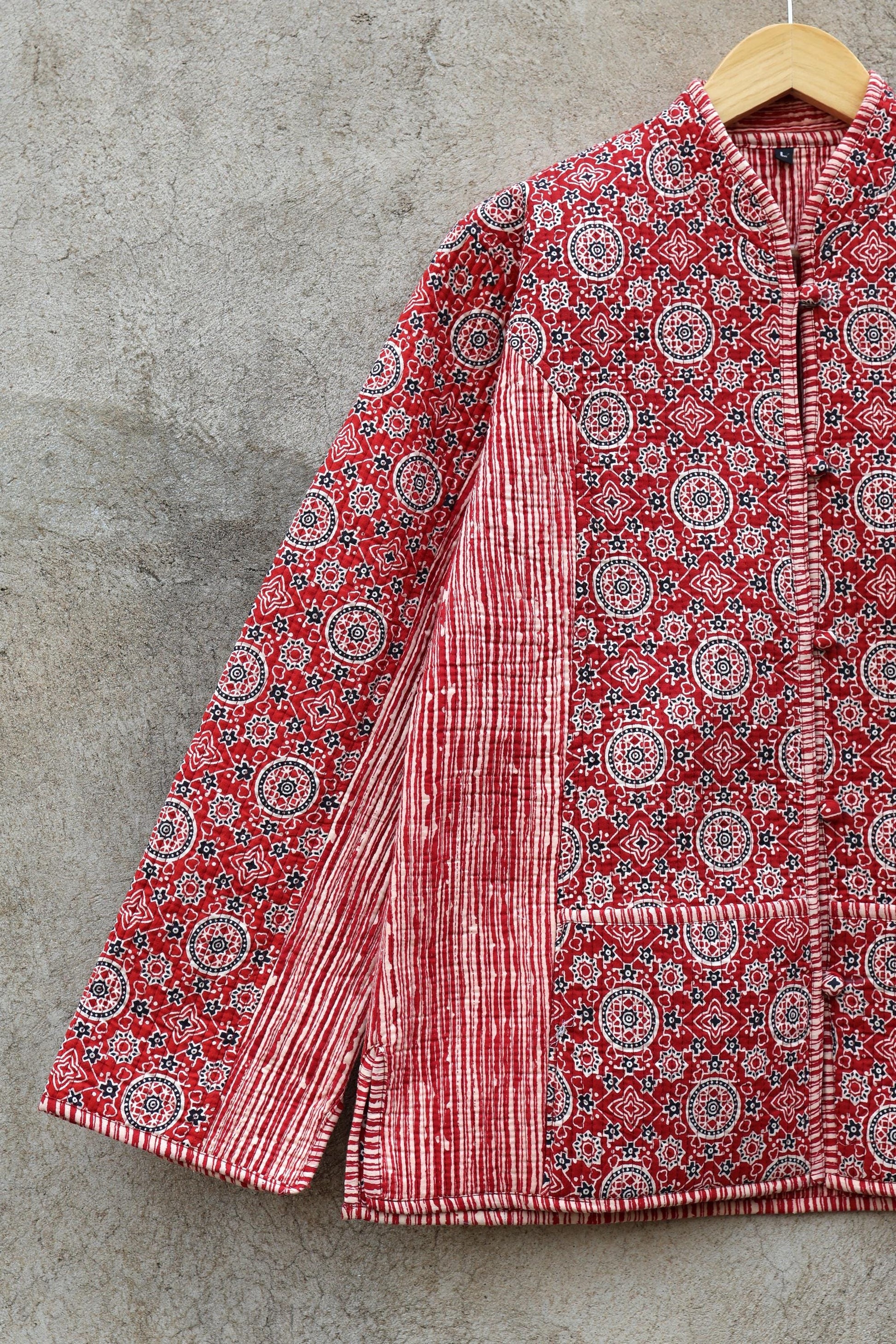 Trendy Cotton Handmade Kantha Quilted Jacket, Reversible Women's Soft Coat, Kimono Indian Vintage Boho Robe, Spring Jacket Gift for Her