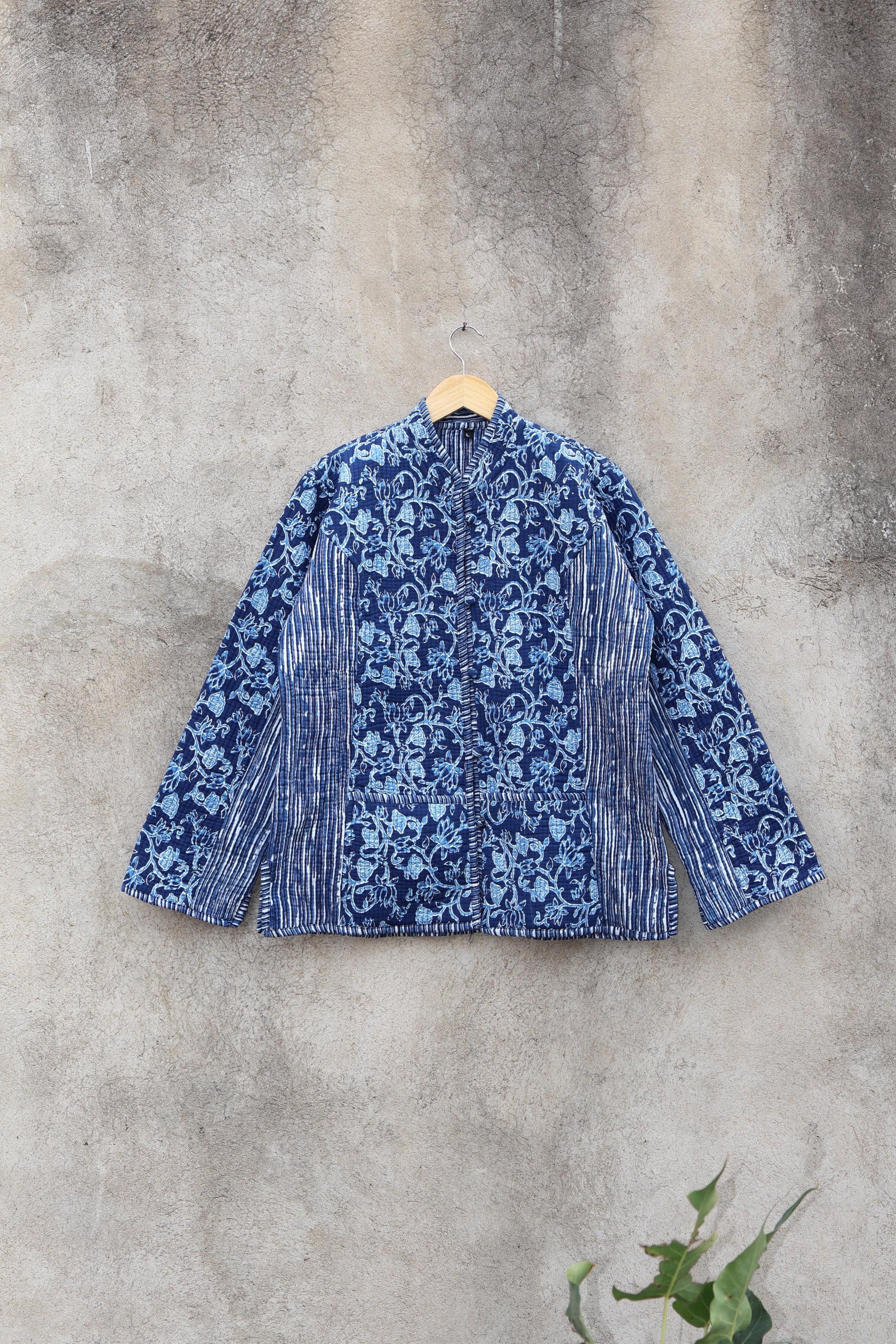 Trendy Cotton Handmade Kantha Quilted Jacket, Reversible Women's Soft Coat, Kimono Indian Vintage Boho Robe, Spring Jacket Gift for Her