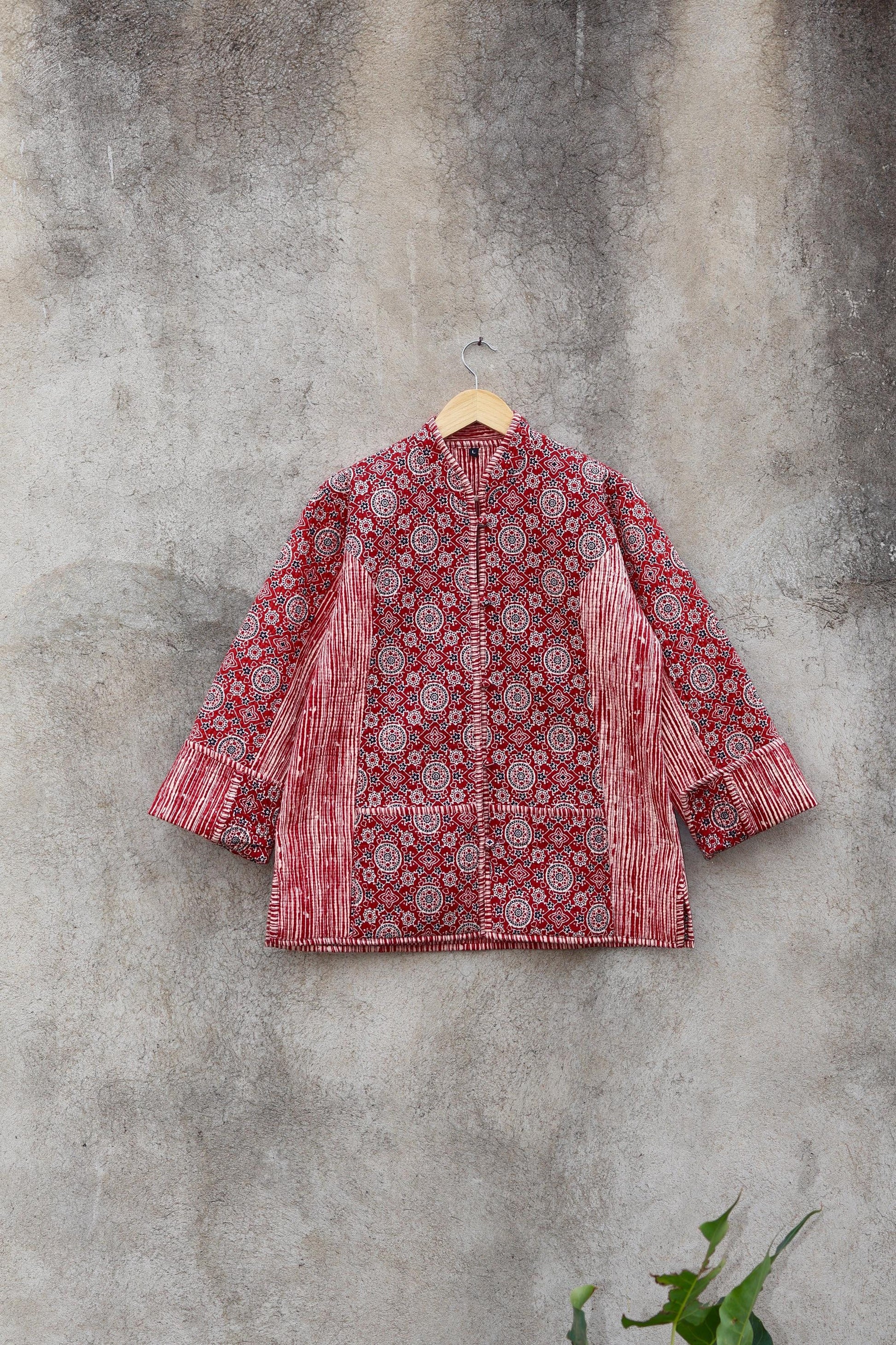 Trendy Cotton Handmade Kantha Quilted Jacket, Reversible Women's Soft Coat, Kimono Indian Vintage Boho Robe, Spring Jacket Gift for Her
