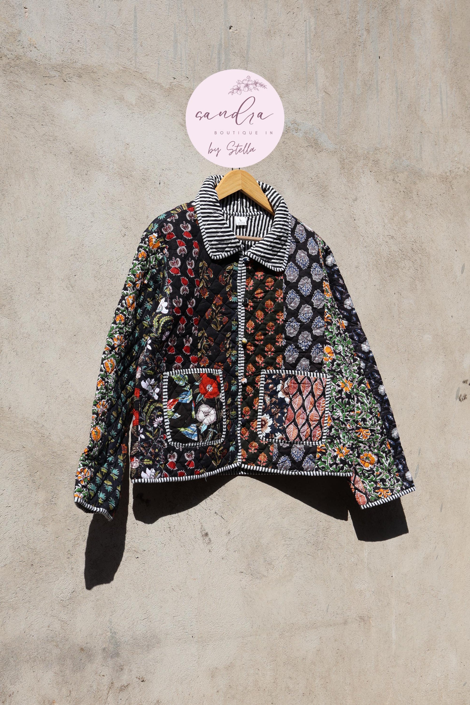 Indian Handmade Quilted Cotton Jacket, Patchwork Women's Reversible Coat, Kimono Vintage Boho Fall Jacket, Spring Jacket Gift for Her