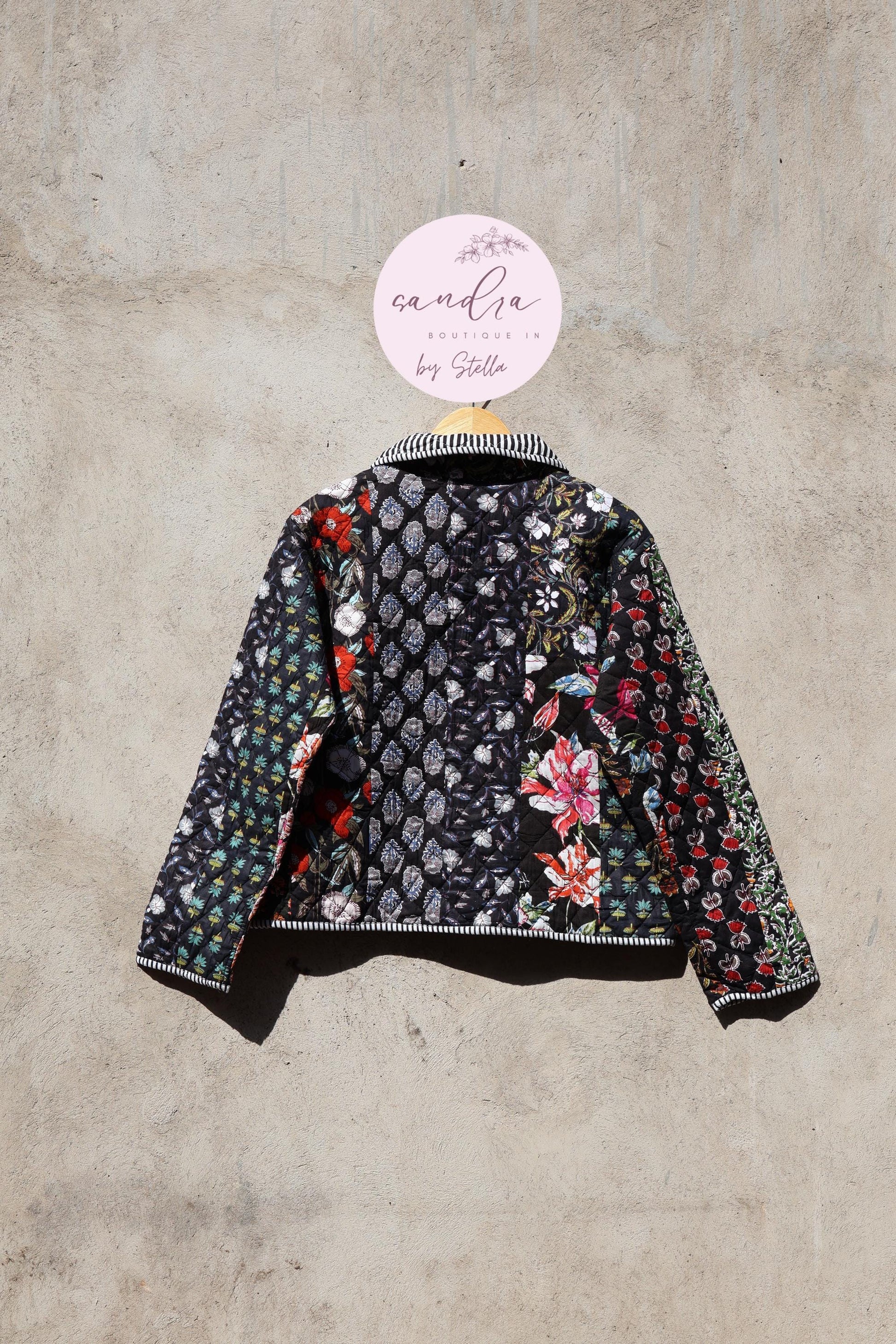 Indian Handmade Quilted Cotton Jacket, Patchwork Women's Reversible Coat, Kimono Vintage Boho Fall Jacket, Spring Jacket Gift for Her