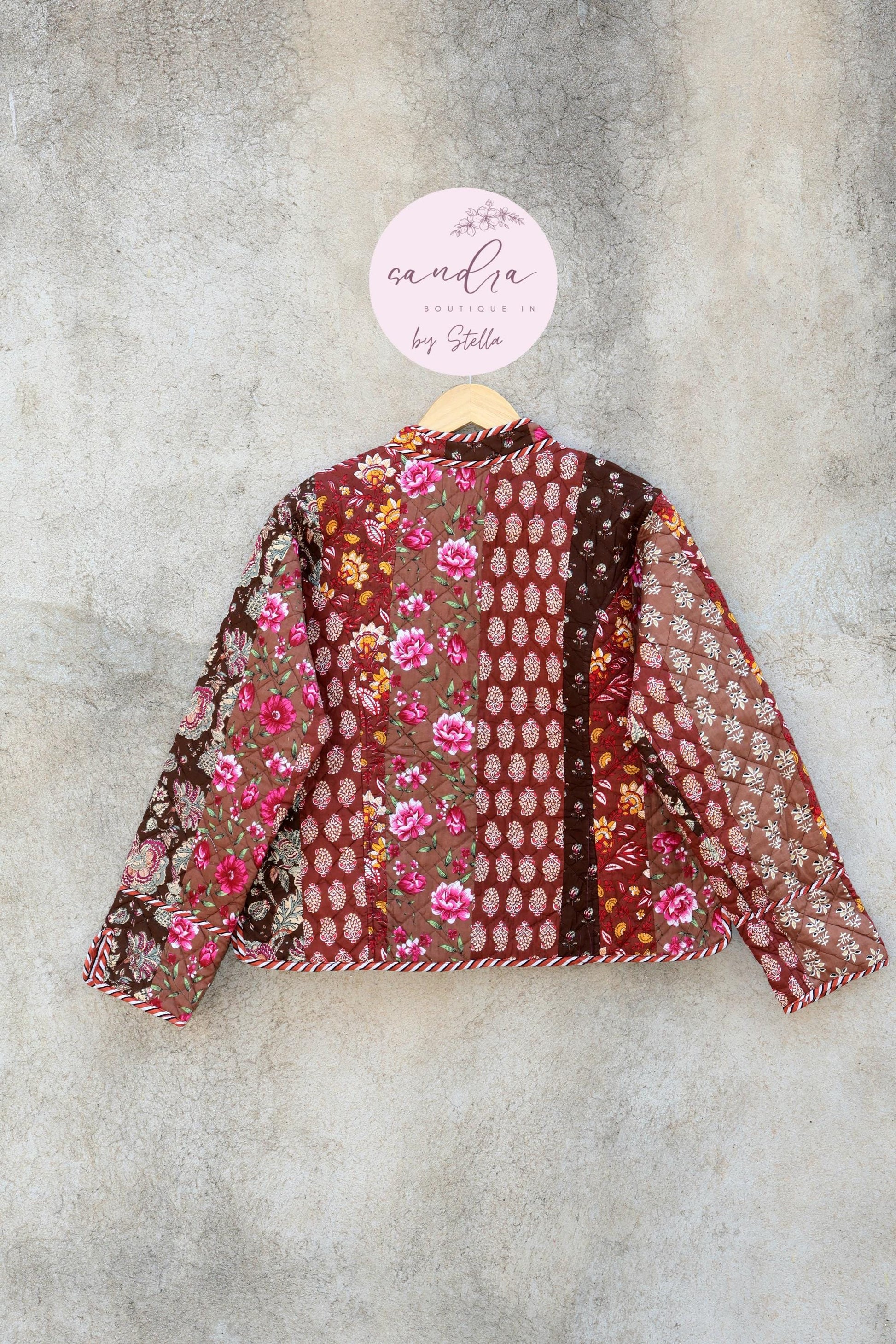 Handmade Quilted Cotton Jacket, Patchwork Women's Reversible Coat, Kimono Vintage Indian Boho Fall Jacket, Spring Jacket Gift for Her
