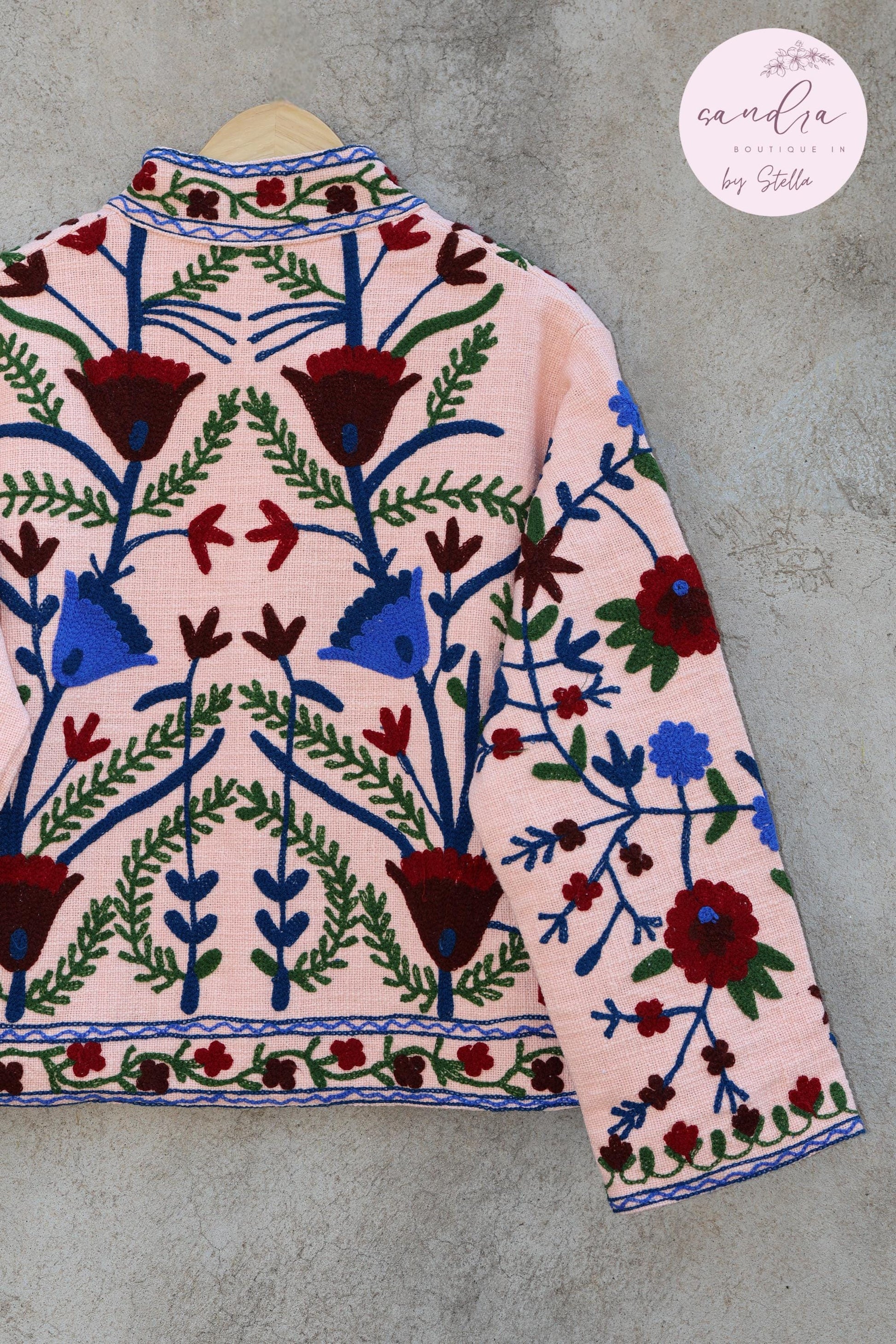 Suzani Embroidery Cotton Jacket, Kimono Jacket, Handmade Soft TNT Fabric Jacket, Women's Clothing Coat, Boho Jacket, Spring Gift for Her
