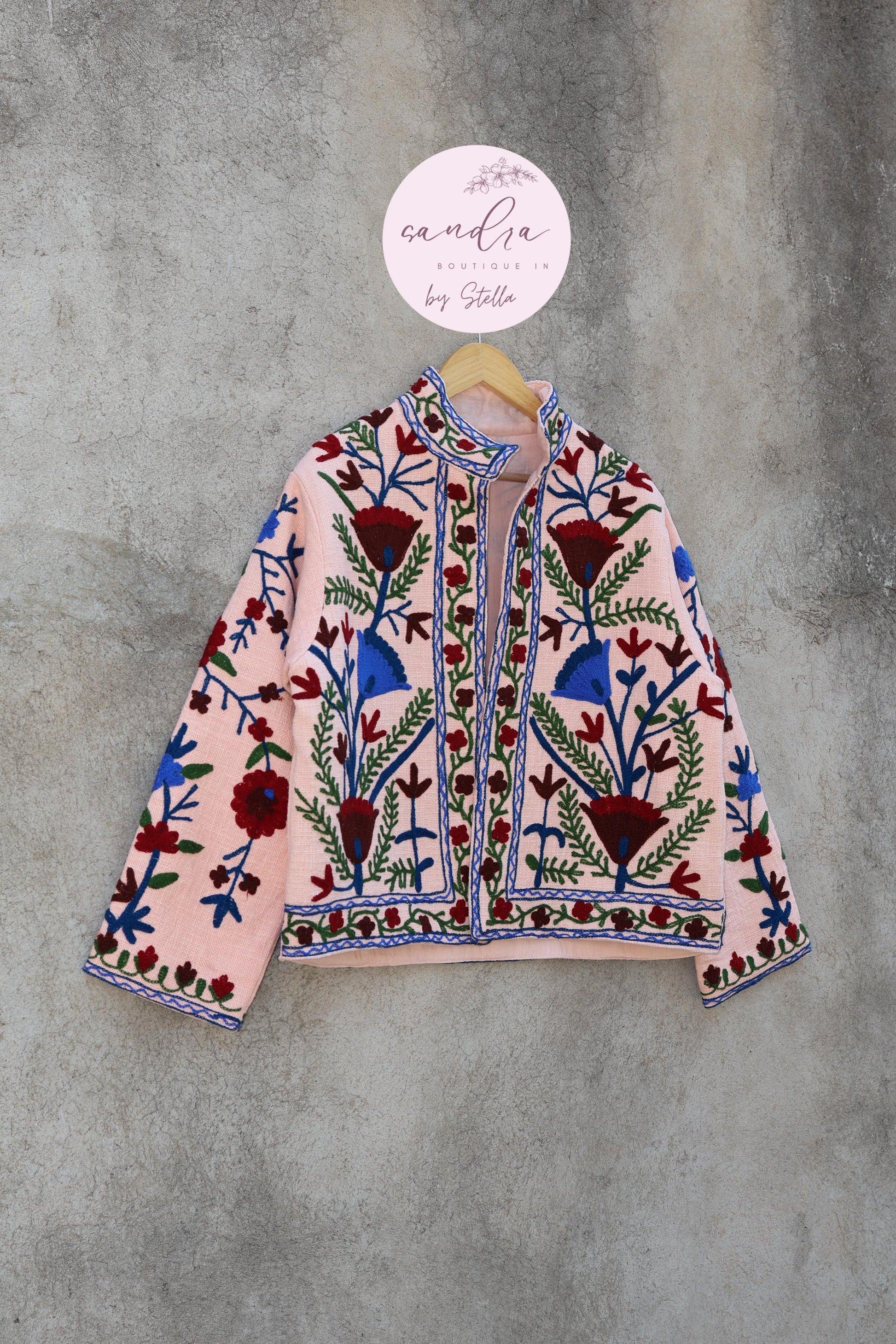 Suzani Embroidery Cotton Jacket, Kimono Jacket, Handmade Soft TNT Fabric Jacket, Women's Clothing Coat, Boho Jacket, Spring Gift for Her