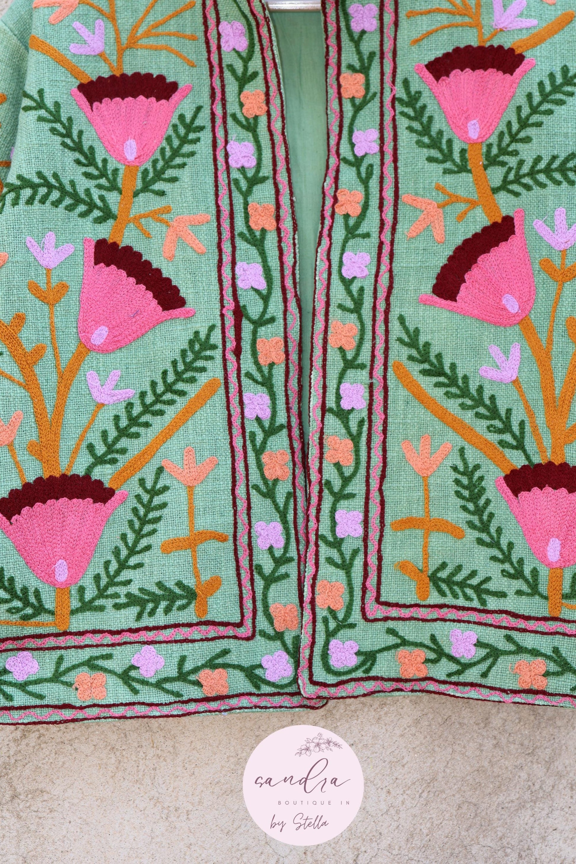 Suzani Embroidery Cotton Jacket, Kimono Jacket, Handmade Soft TNT Fabric Jacket, Women's Clothing Coat, Boho Jacket, Spring Gift for Her