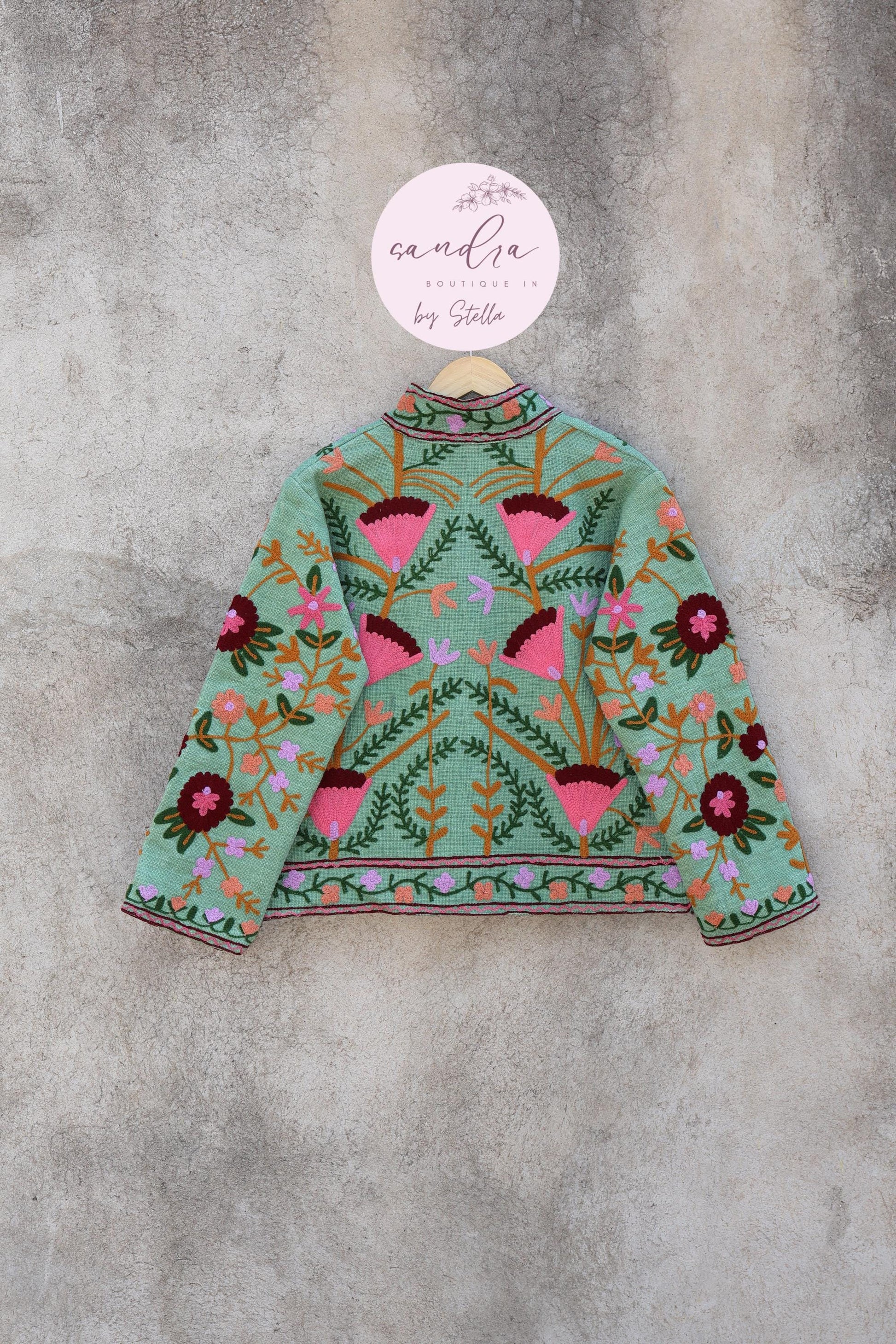 Suzani Embroidery Cotton Jacket, Kimono Jacket, Handmade Soft TNT Fabric Jacket, Women's Clothing Coat, Boho Jacket, Spring Gift for Her