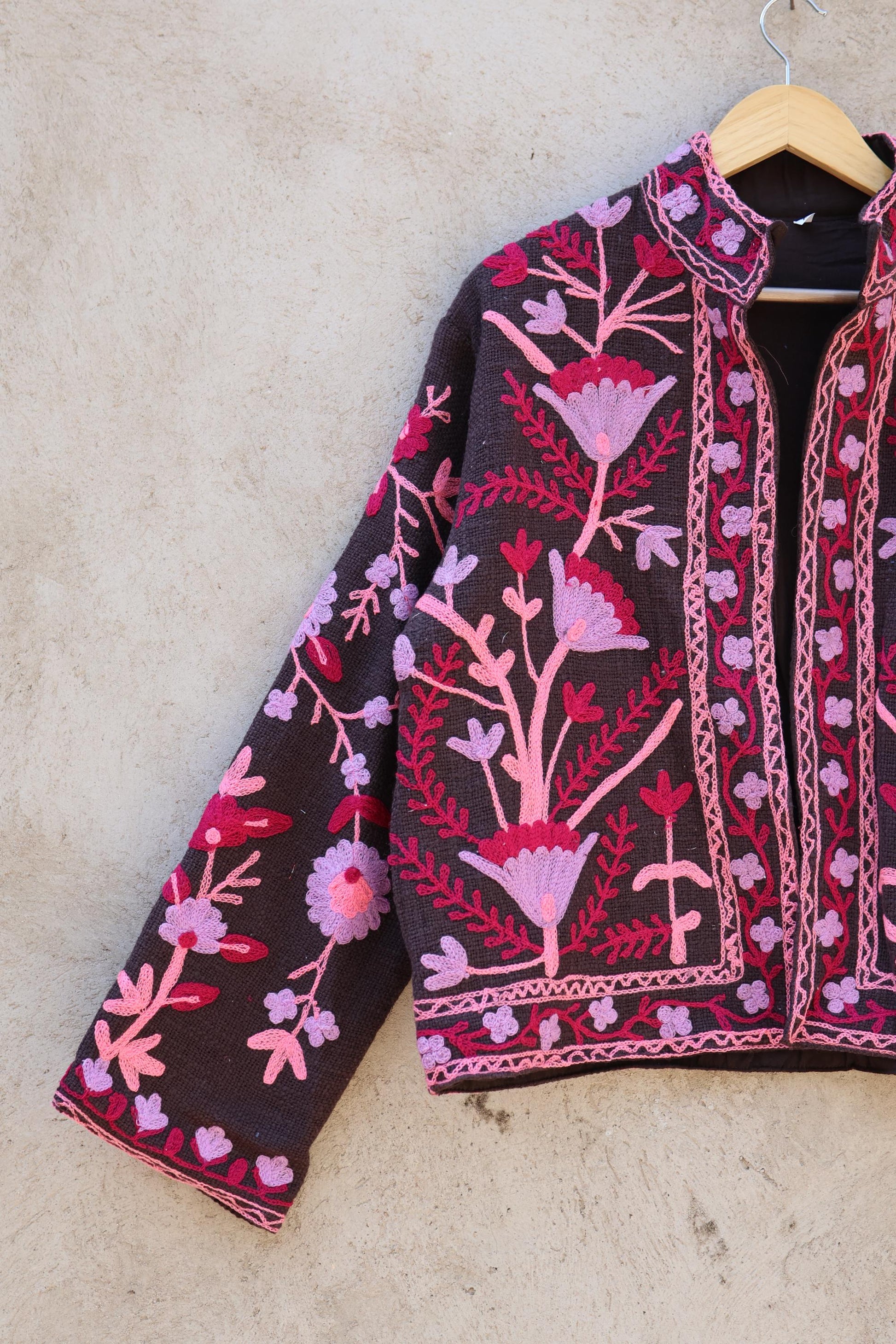 Suzani Embroidery Cotton Jacket, Kimono Jacket, Handmade Soft TNT Fabric Jacket, Women's Clothing Coat, Boho Jacket, Spring Gift for Her