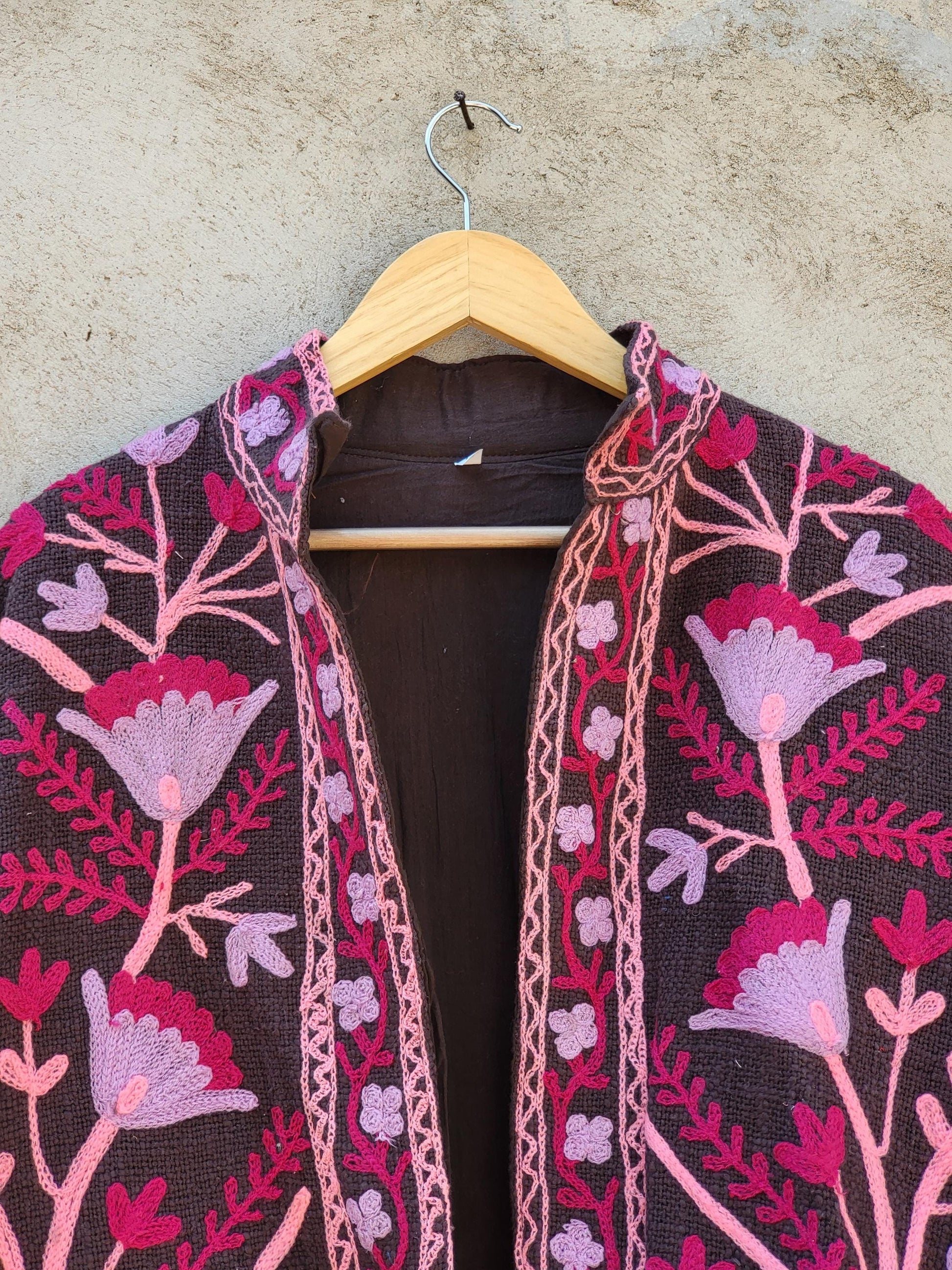 Suzani Embroidery Cotton Jacket, Kimono Jacket, Handmade Soft TNT Fabric Jacket, Women's Clothing Coat, Boho Jacket, Spring Gift for Her