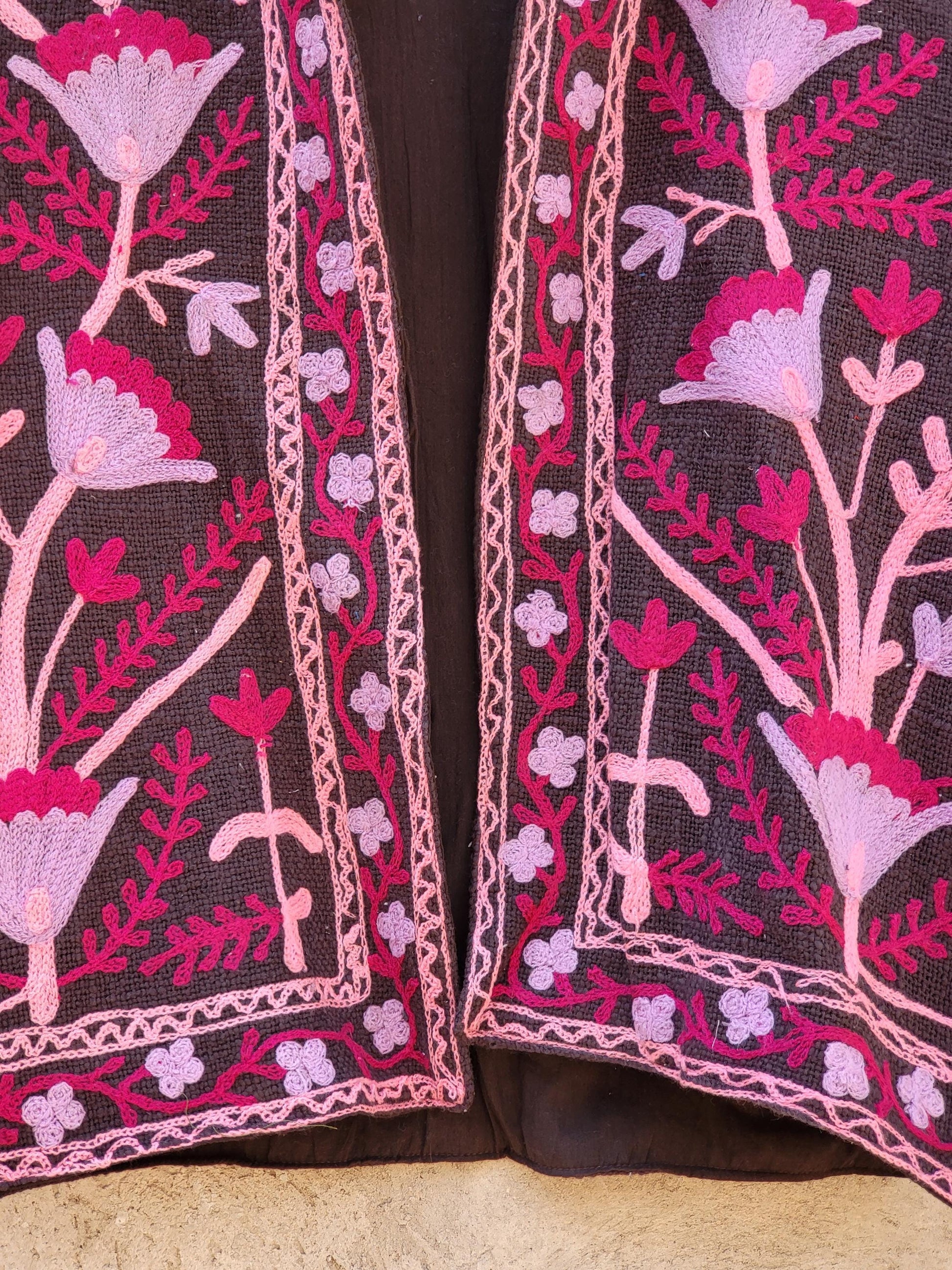 Suzani Embroidery Cotton Jacket, Kimono Jacket, Handmade Soft TNT Fabric Jacket, Women's Clothing Coat, Boho Jacket, Spring Gift for Her