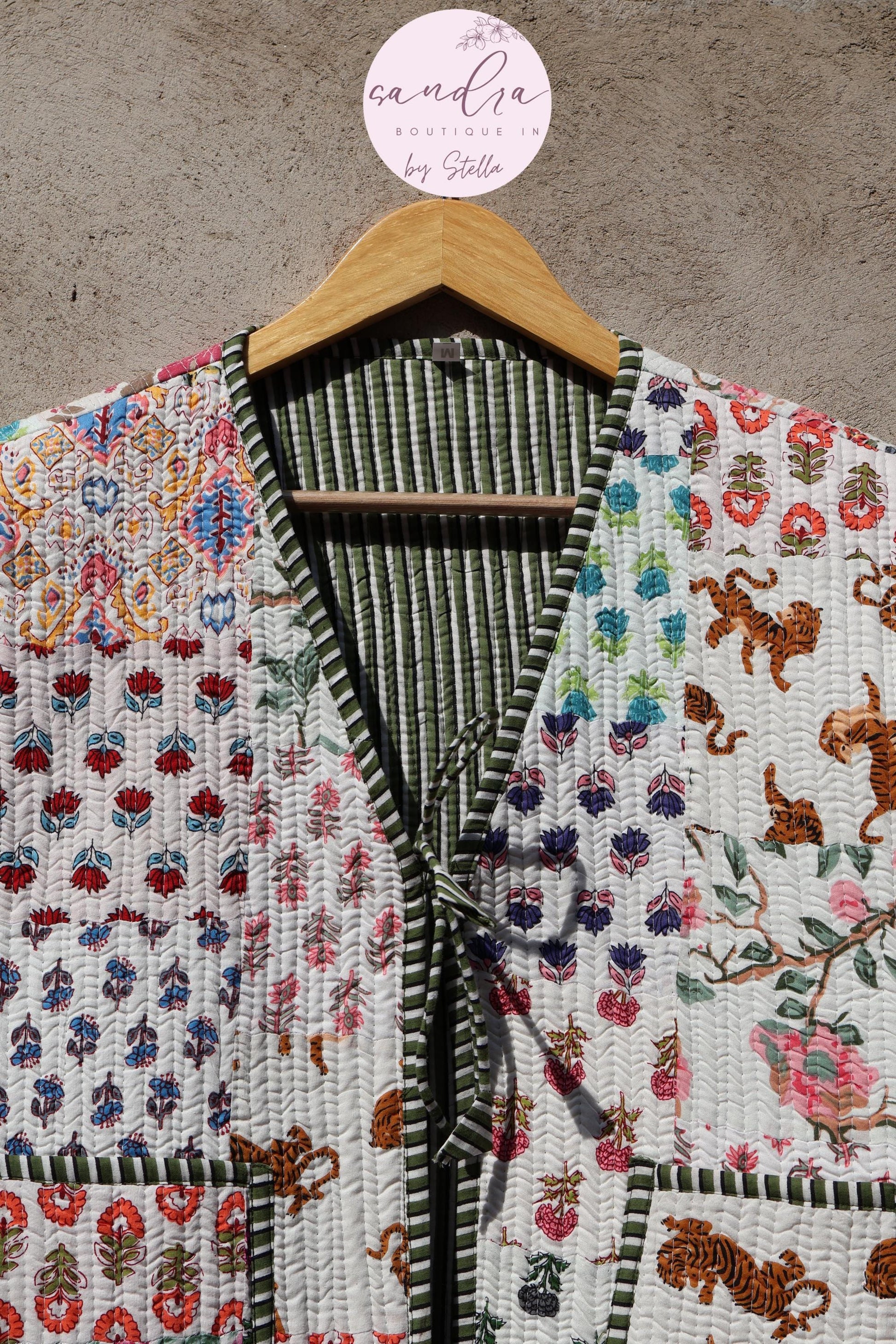 Handmade Cotton Quilted Vest, Vintage Indian Patchwork Kimono Gilet, New Style Women's Outerwear Waistcoat, Boho Spring Jacket Gift for Her