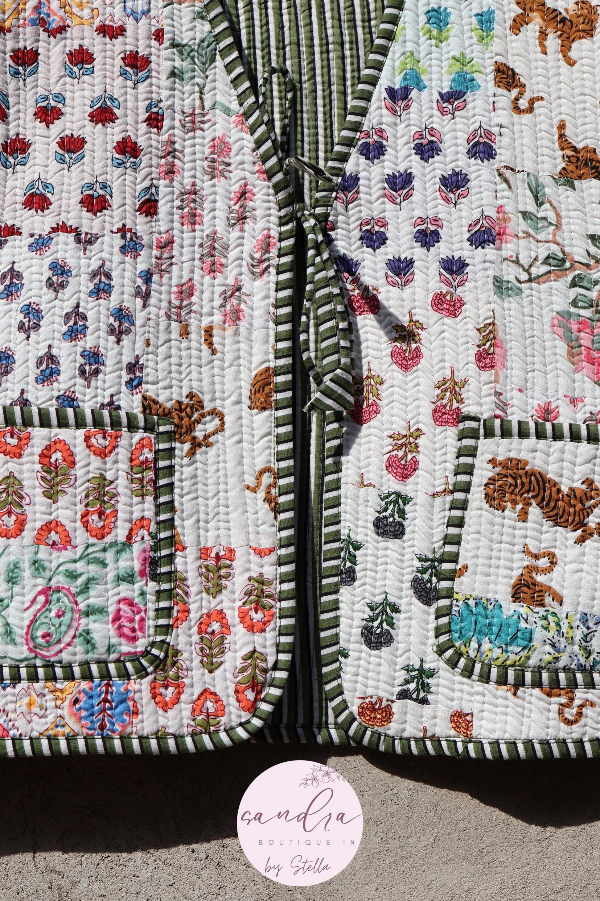 Handmade Cotton Quilted Vest, Vintage Indian Patchwork Kimono Gilet, New Style Women's Outerwear Waistcoat, Boho Spring Jacket Gift for Her
