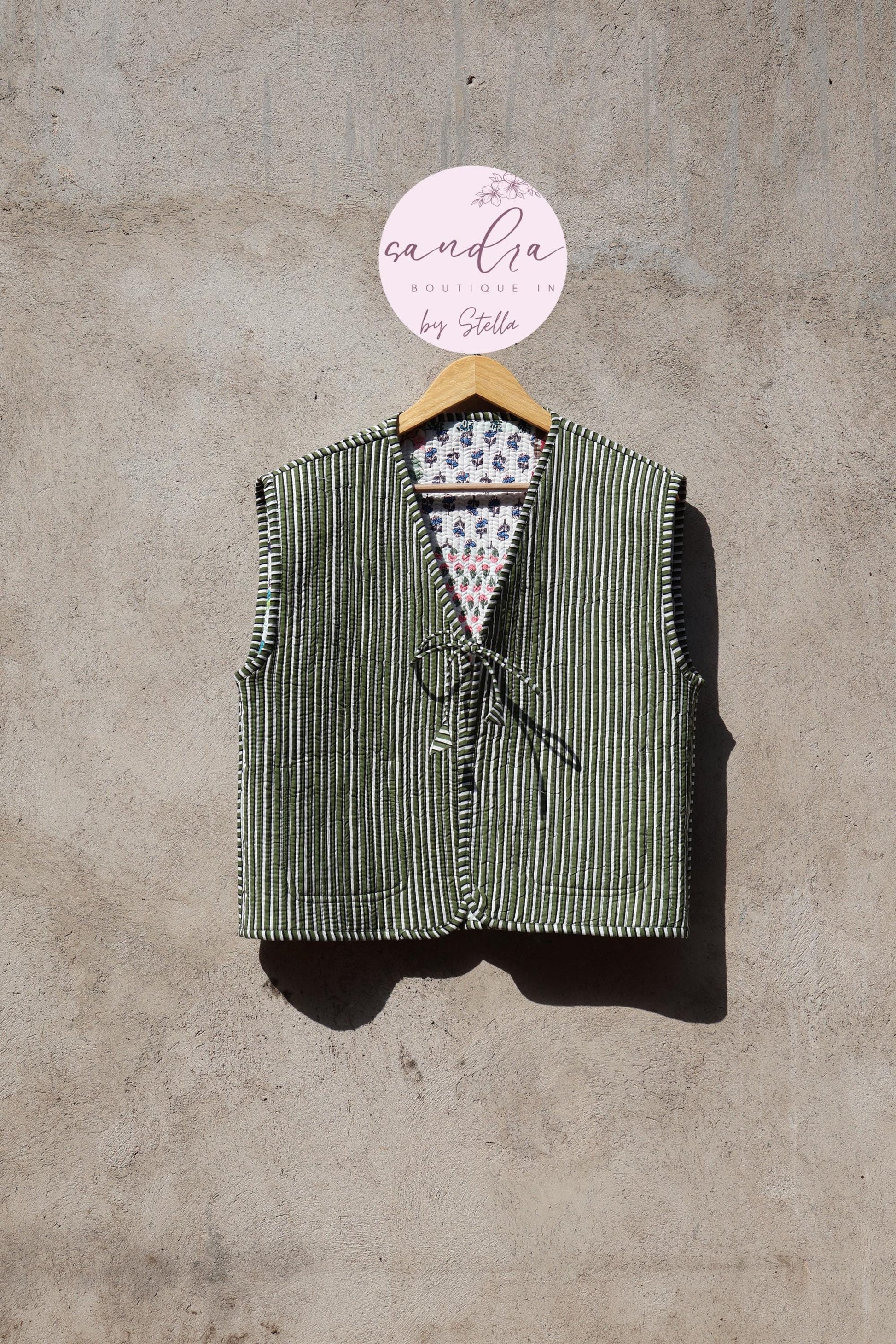 Handmade Cotton Quilted Vest, Vintage Indian Patchwork Kimono Gilet, New Style Women's Outerwear Waistcoat, Boho Spring Jacket Gift for Her
