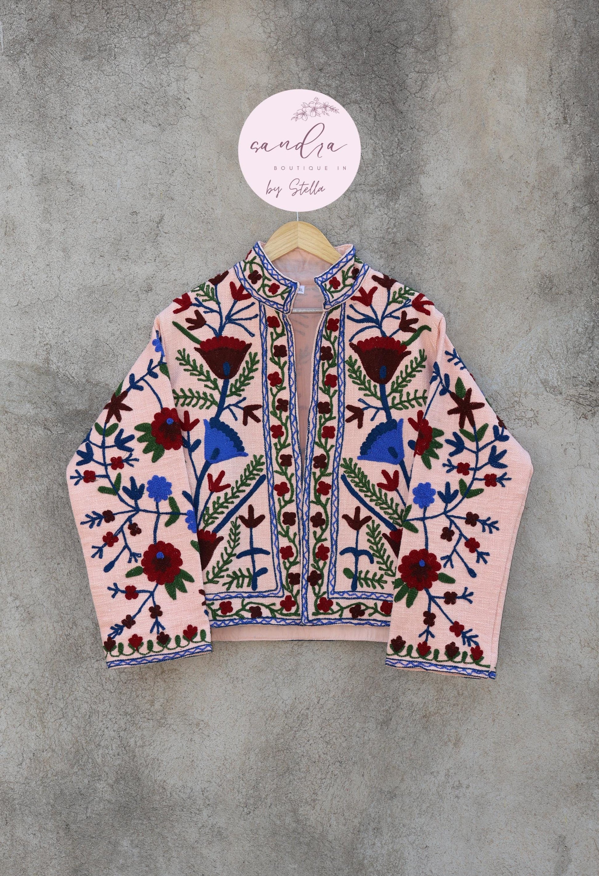 Suzani Embroidery Cotton Jacket, Kimono Jacket, Handmade Soft TNT Fabric Jacket, Women's Clothing Coat, Boho Jacket, Spring Gift for Her